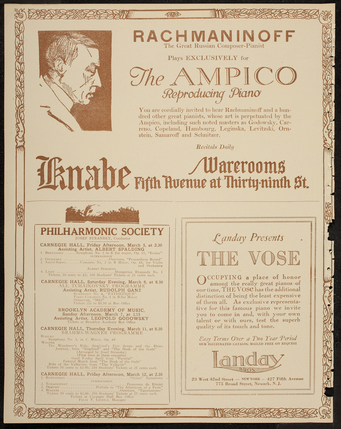 New York Philharmonic, March 4, 1920, program page 12