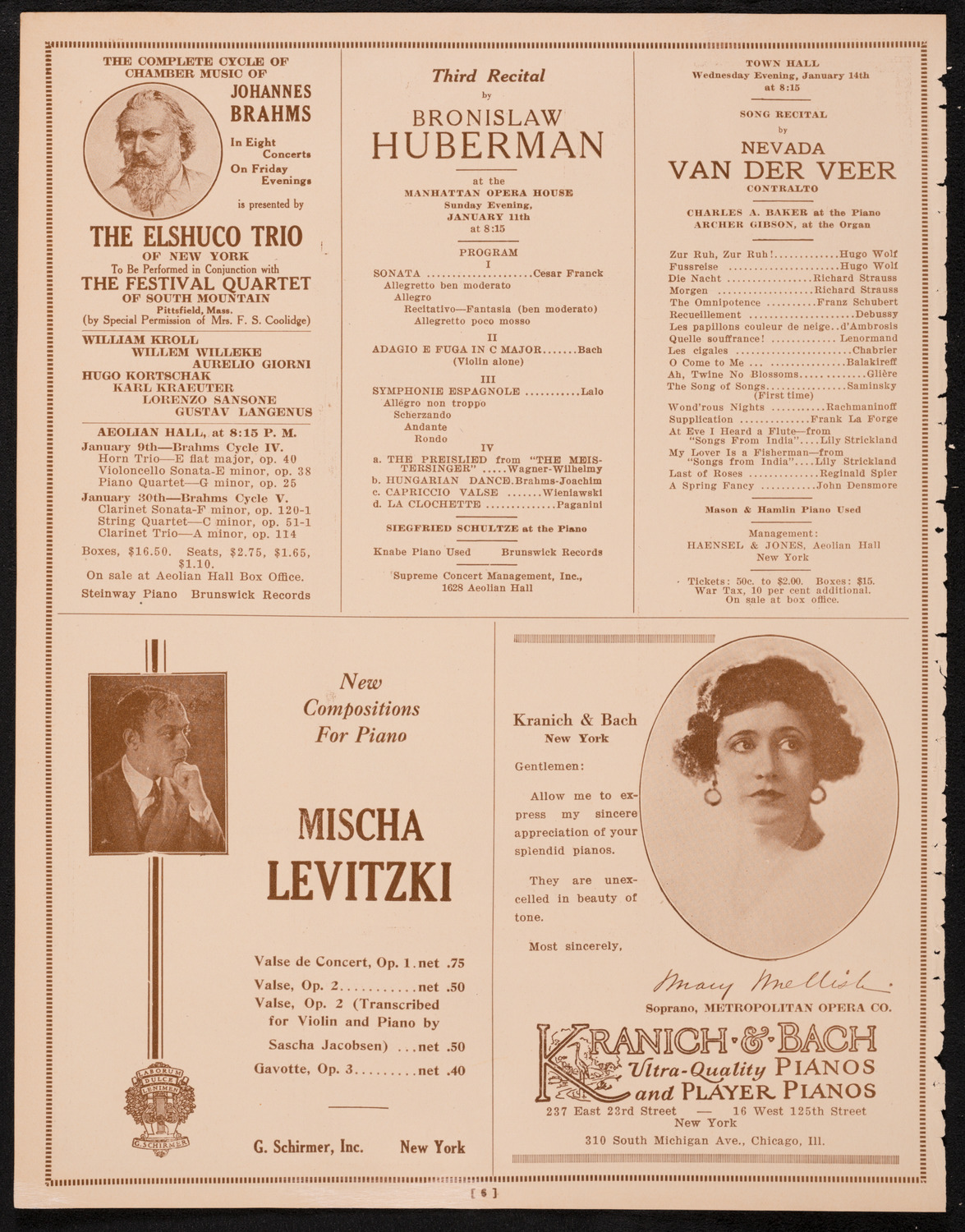 New York Symphony Orchestra, January 8, 1925, program page 6