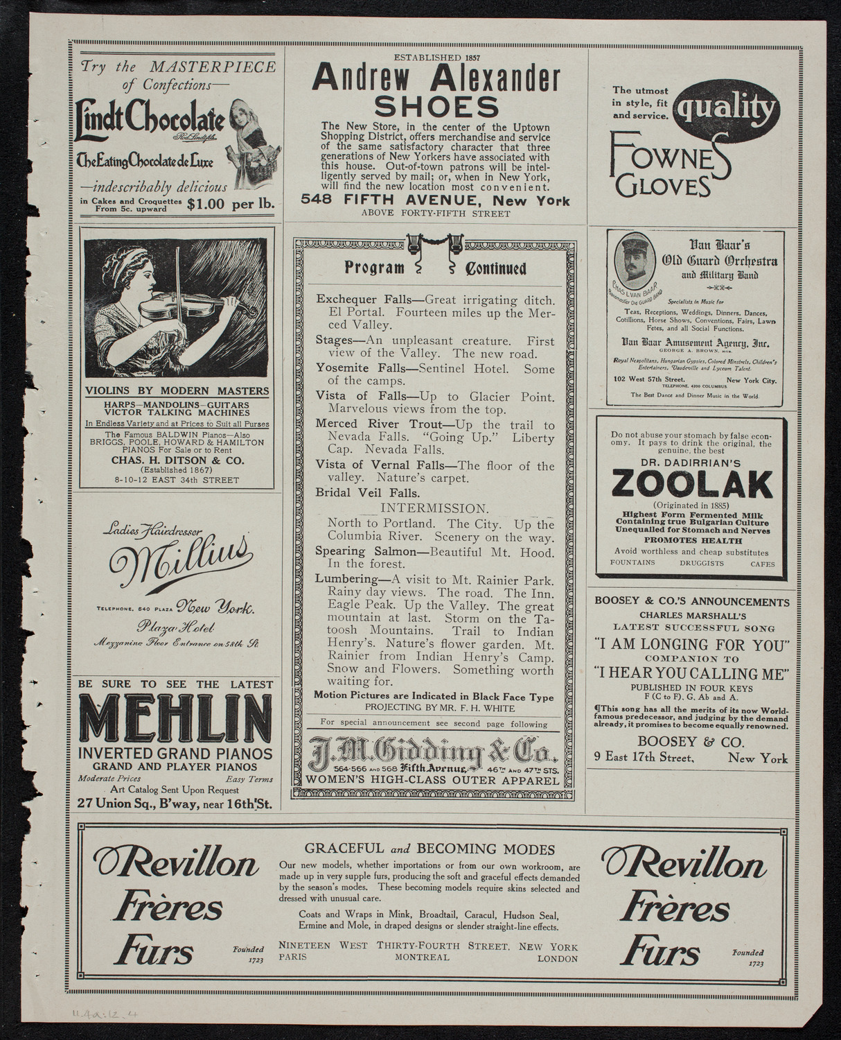 Elmendorf Lecture: The Pacific Coast, November 4, 1912, program page 7