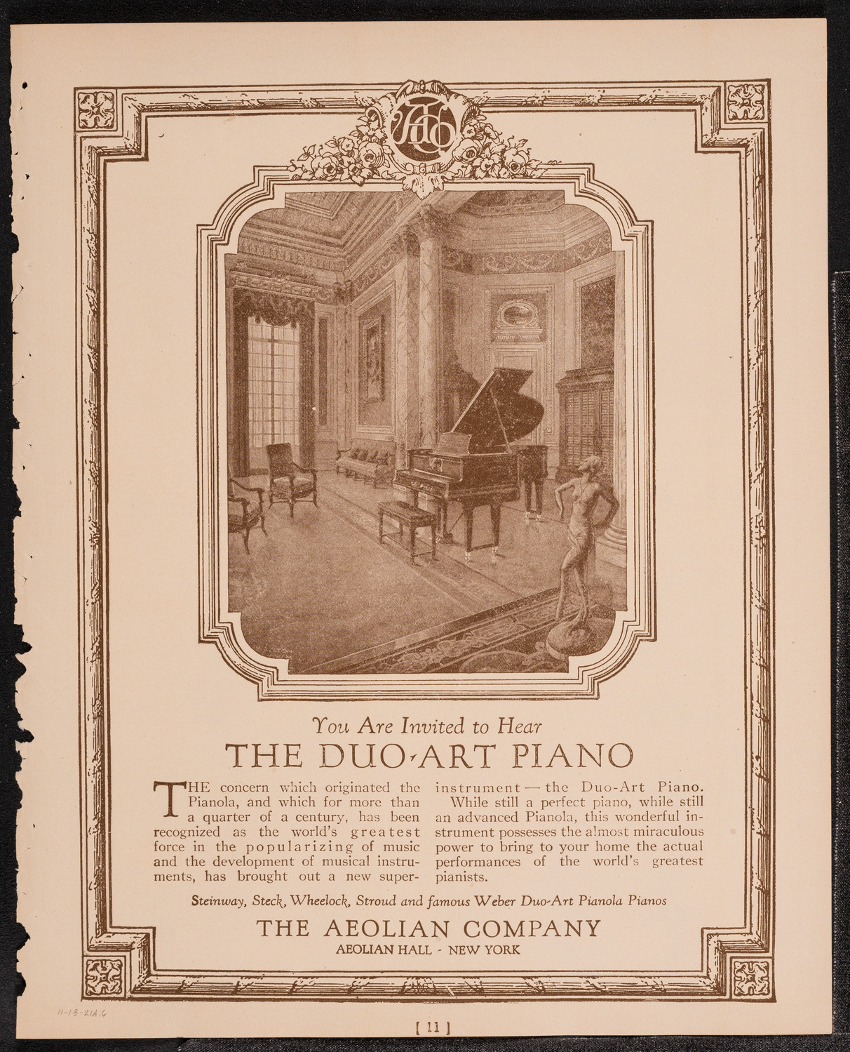 Reinald Werrenrath, Baritone, November 13, 1921, program page 11