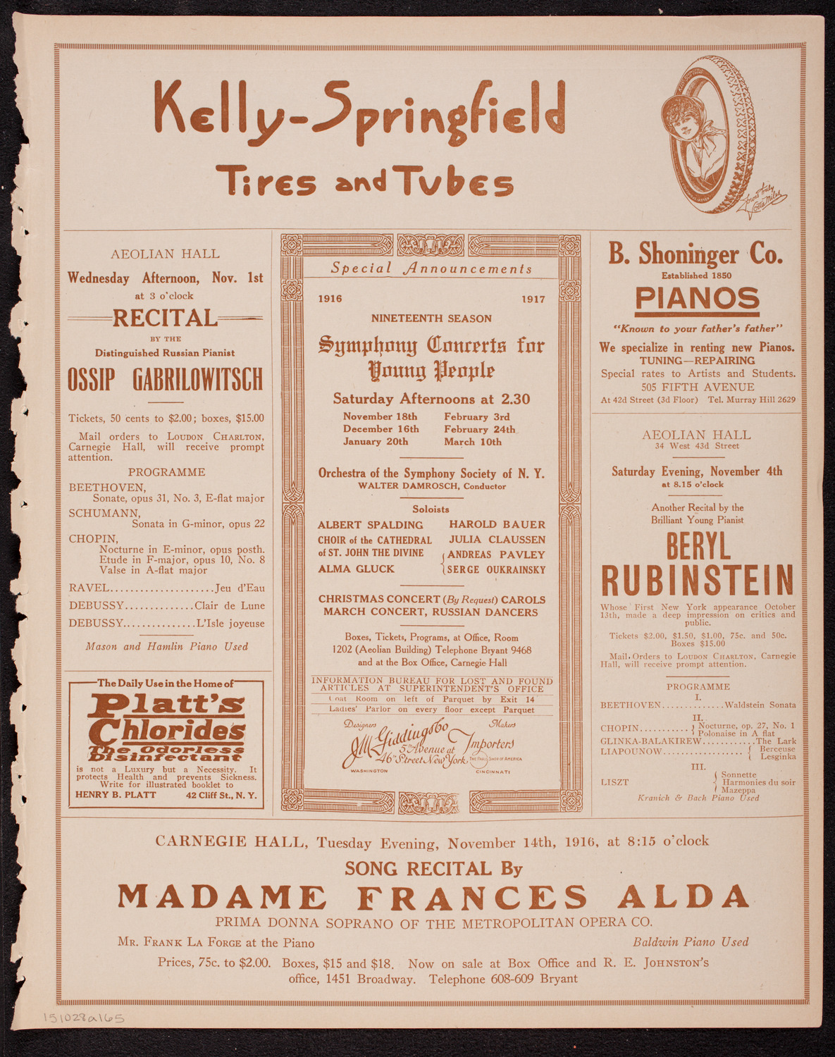 Olga Samaroff, Piano, October 28, 1916, program page 9