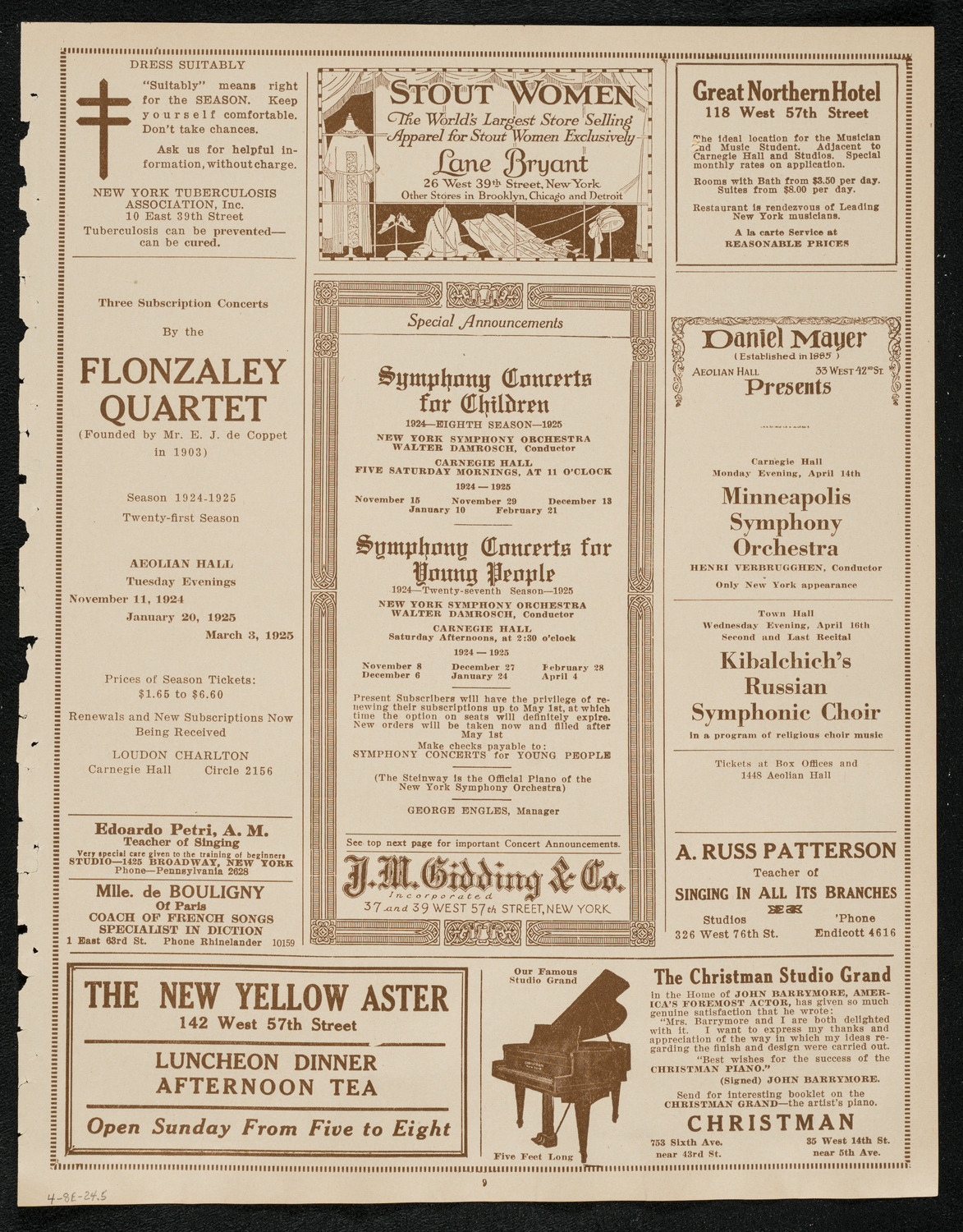 New York Banks' Glee Club, April 8, 1924, program page 9