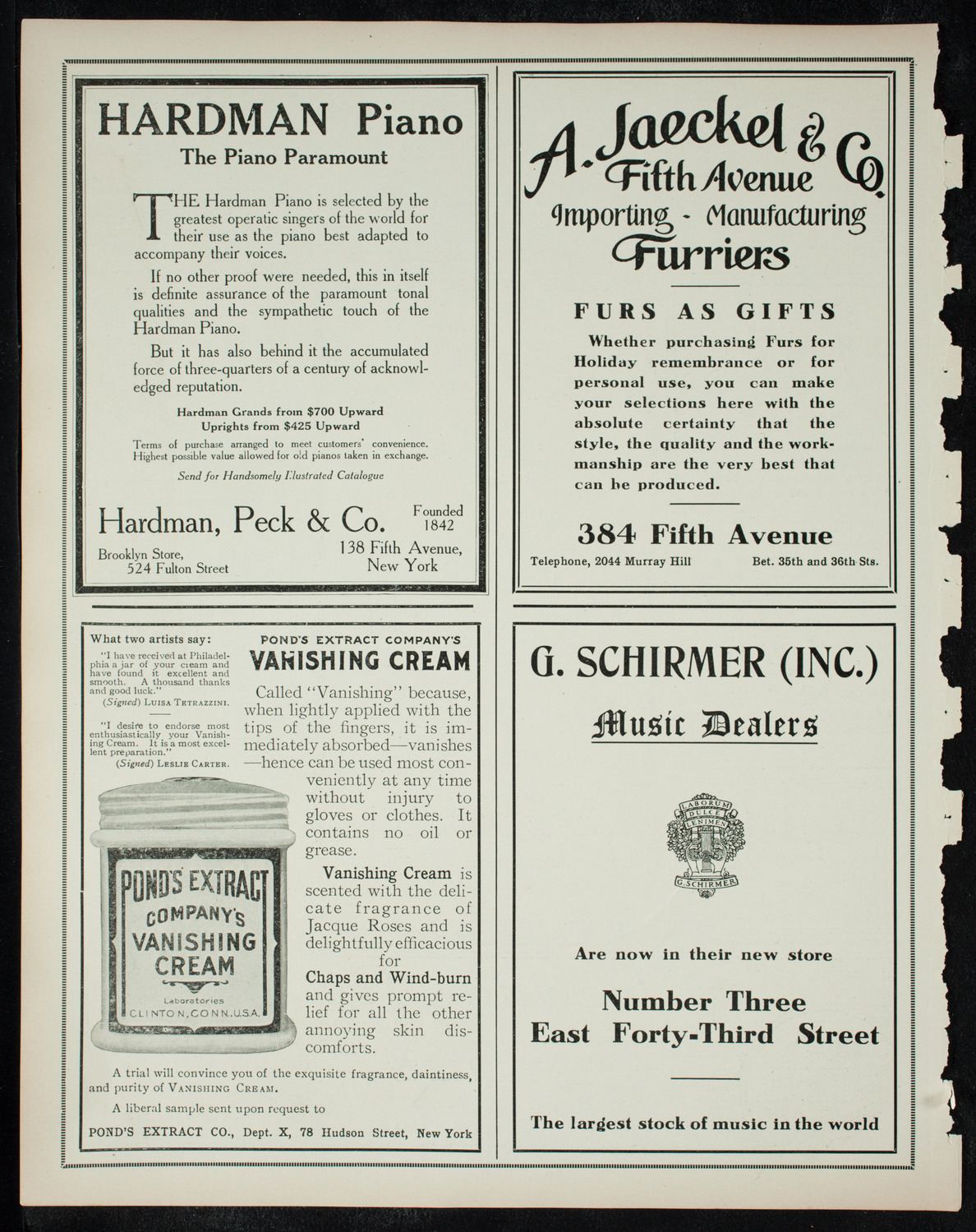 Musical Art Society of New York, December 22, 1910, program page 8