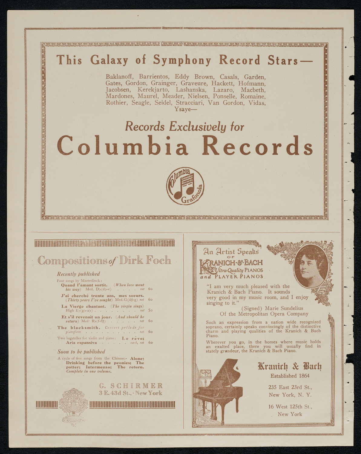 National Symphony Orchestra, January 15, 1921, program page 6