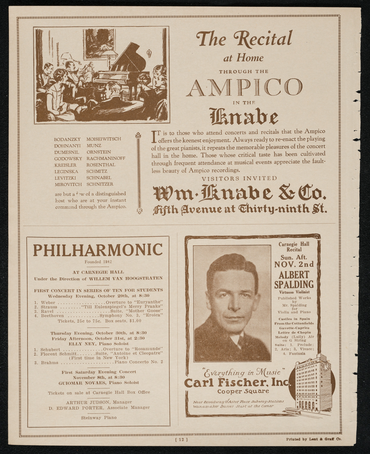 Socrate Barozzi, Violin, October 28, 1924, program page 12