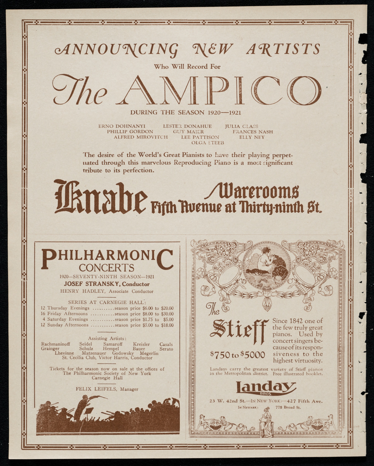 Edward Johnson, Tenor, October 23, 1920, program page 14