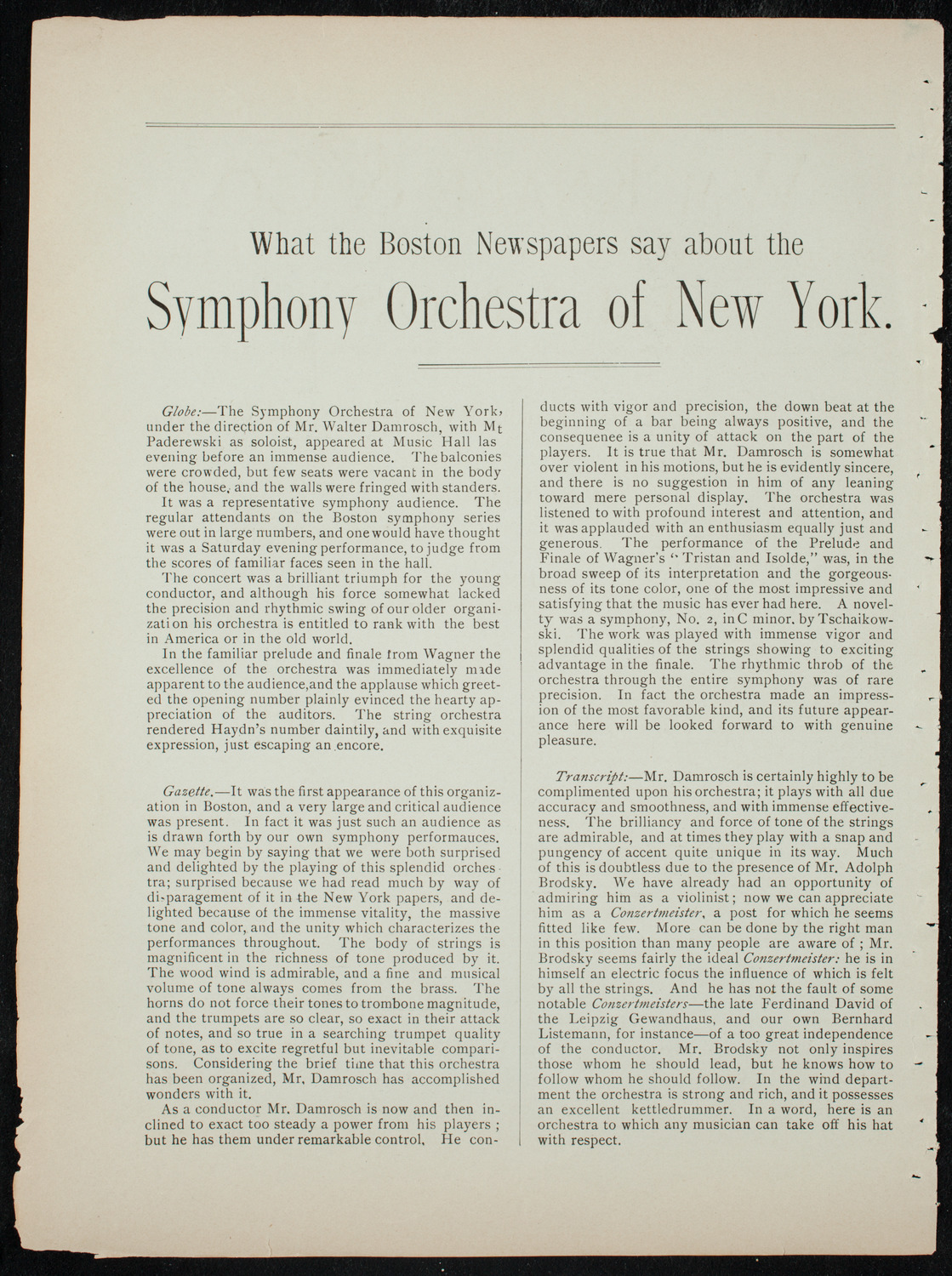 Kneisel Quartet, January 15, 1892, program page 2