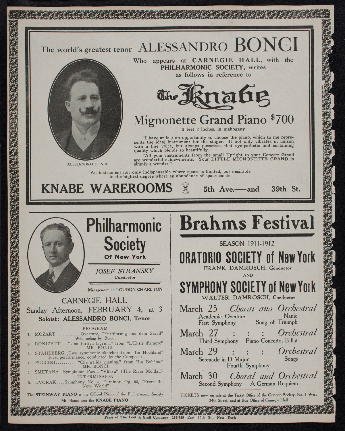 New York Philharmonic, February 2, 1912, program page 12