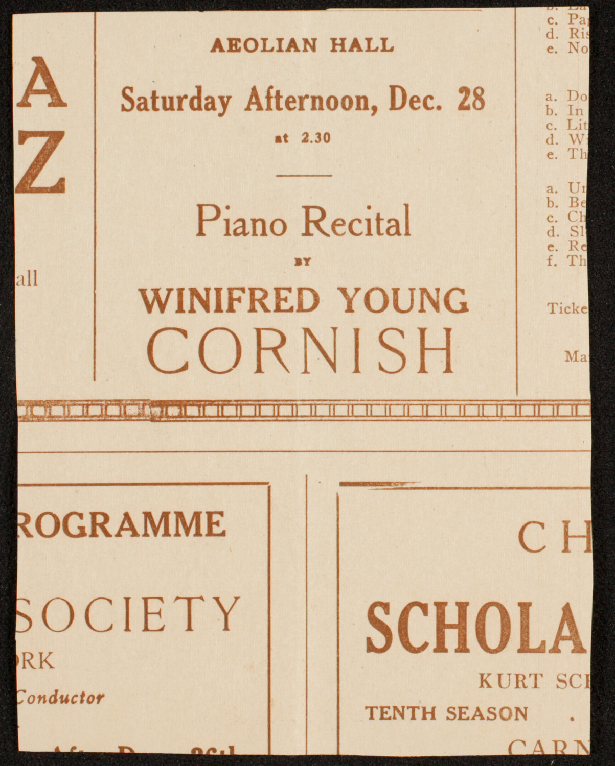 Philadelphia Orchestra, December 17, 1918, program page 8