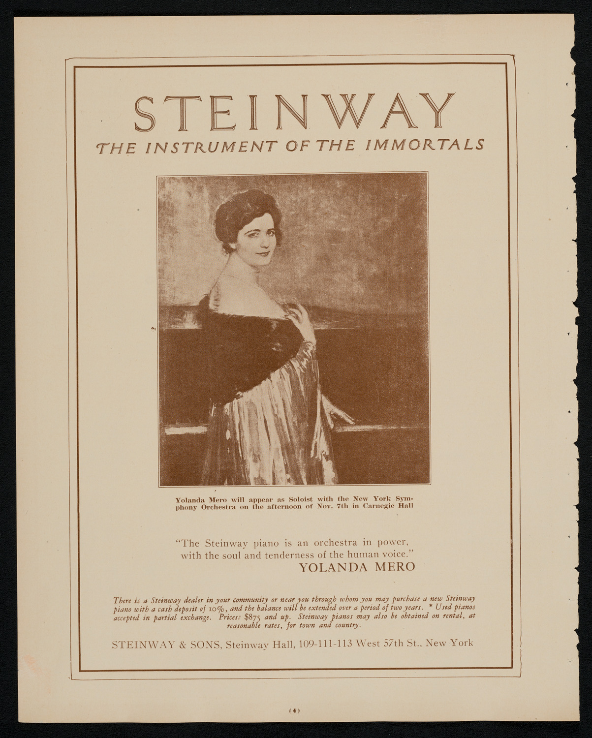 New York Philharmonic, November 6, 1925, program page 4