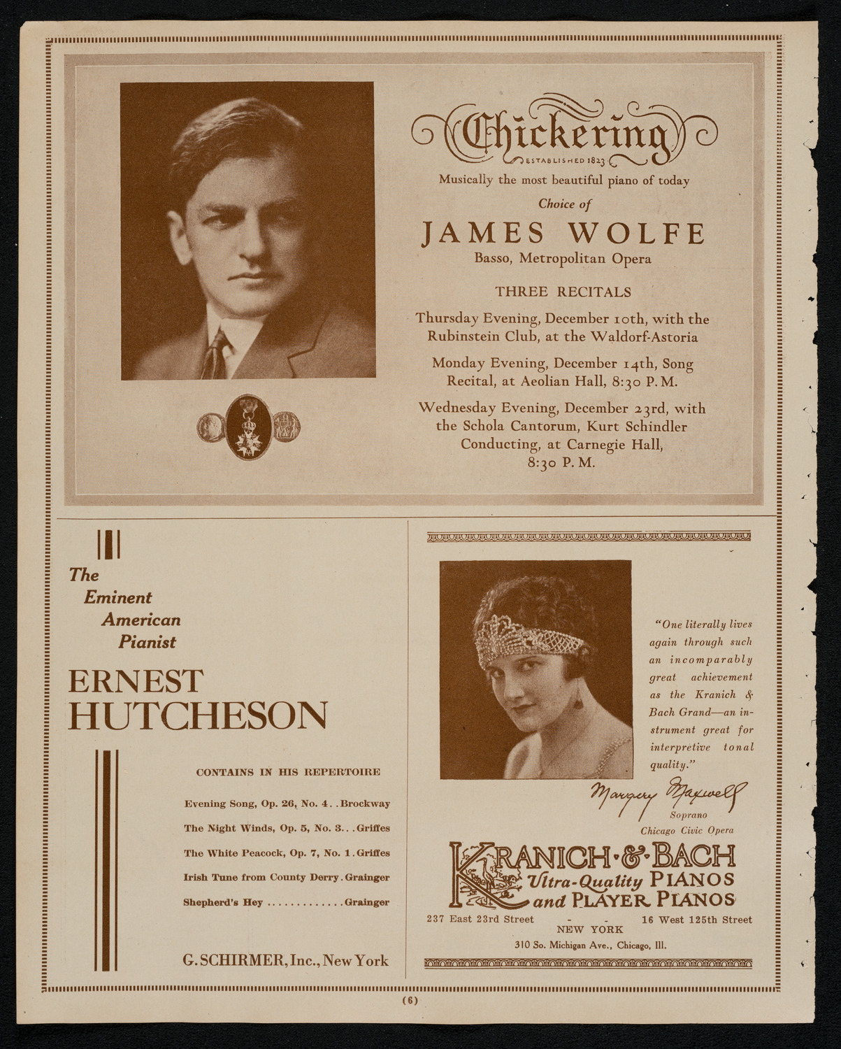 New York Philharmonic, December 6, 1925, program page 6