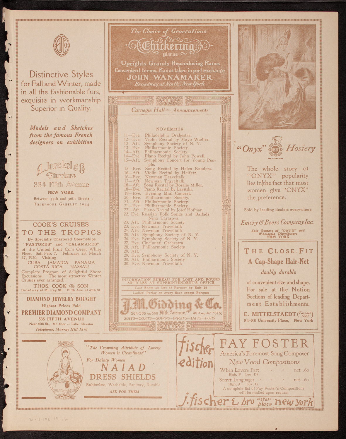 Kathryn Lee, Soprano, November 10, 1919, program page 3