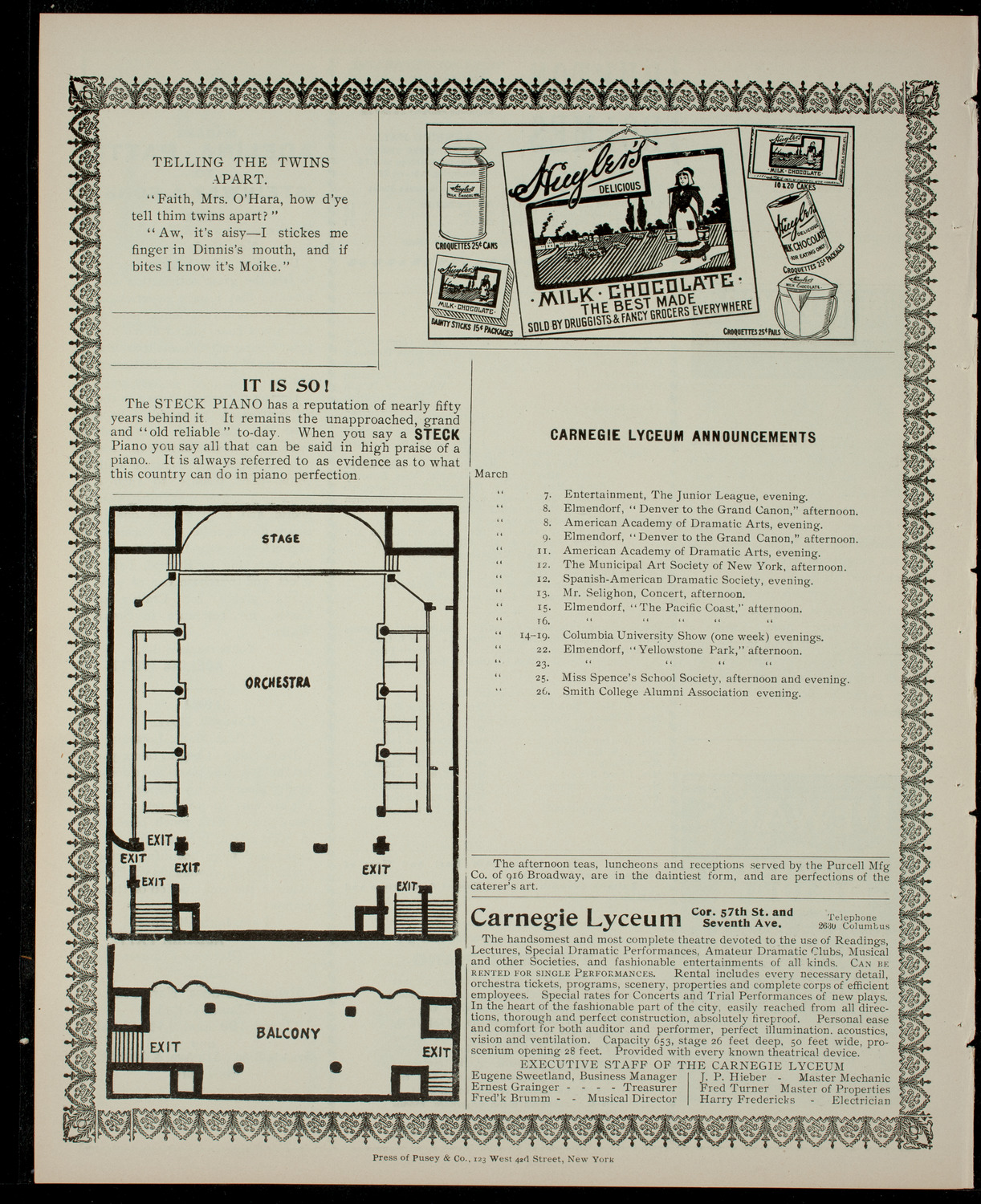 Annual Entertainment by The Junior League, March 7, 1904, program page 4