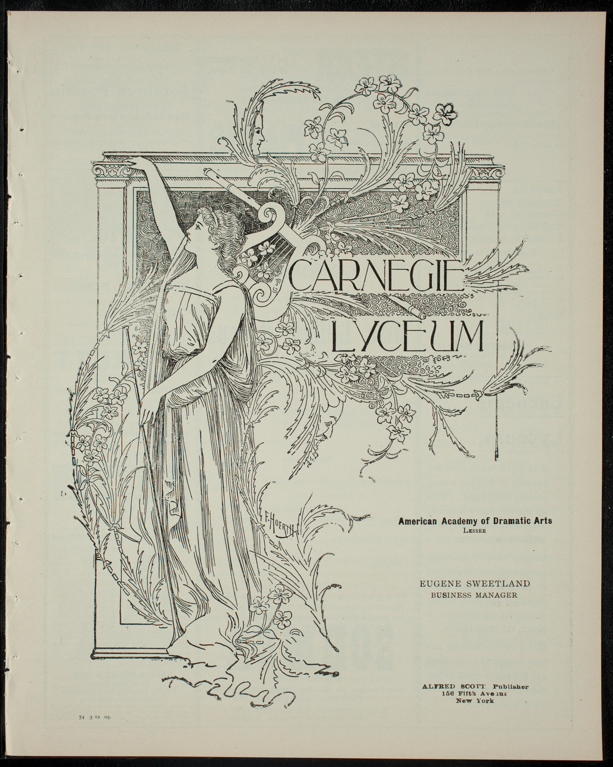 Lillian Marcus with Others, March 12, 1905, program page 1