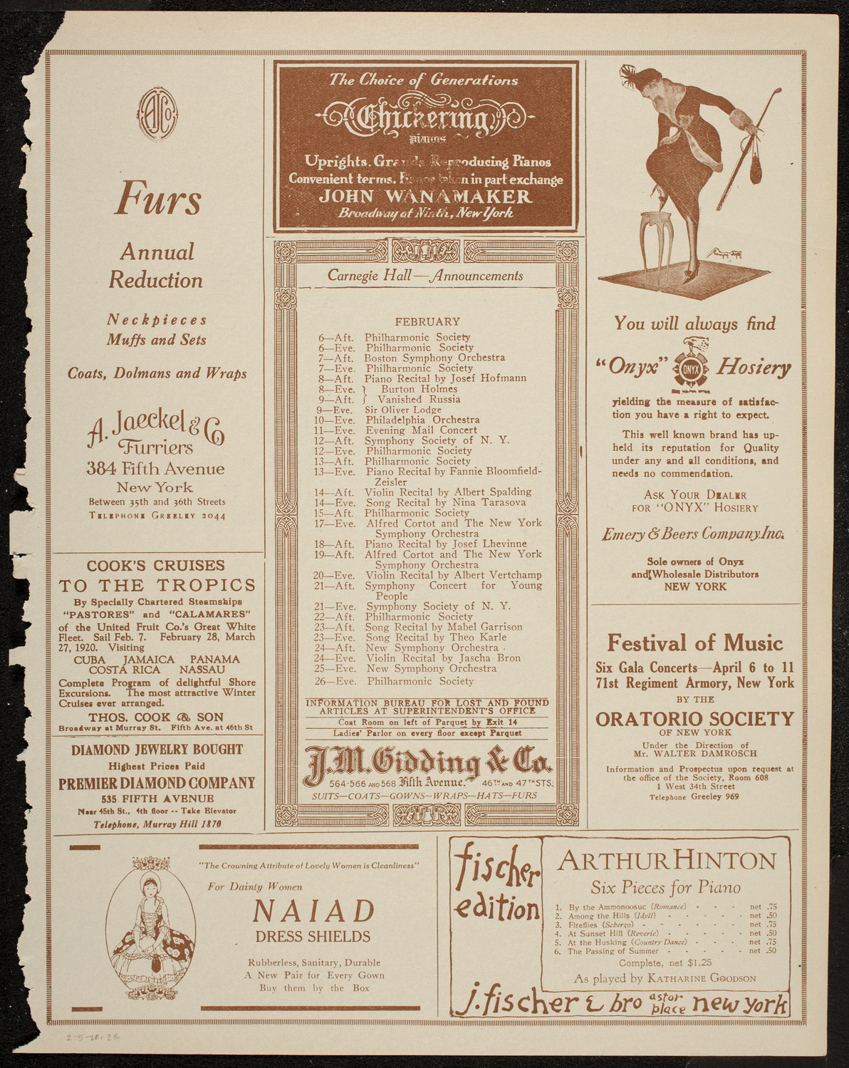Boston Symphony Orchestra, February 5, 1920, program page 3