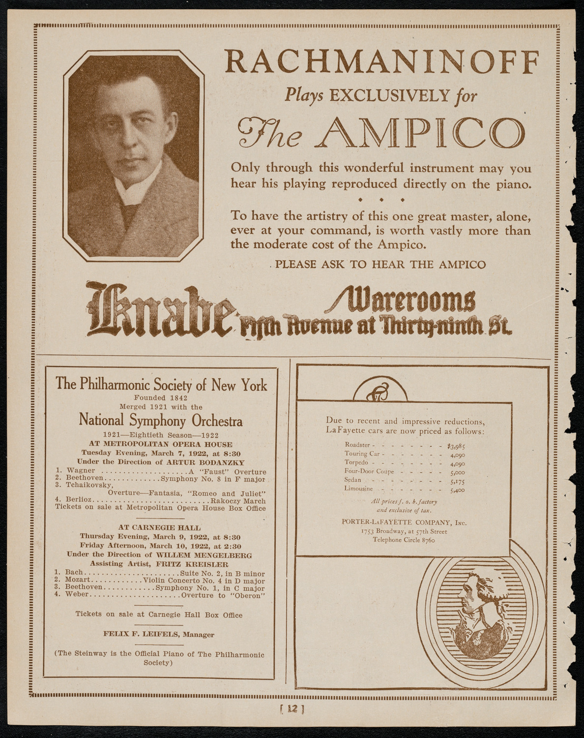 Intercollegiate Glee Club Contest, March 4, 1922, program page 12