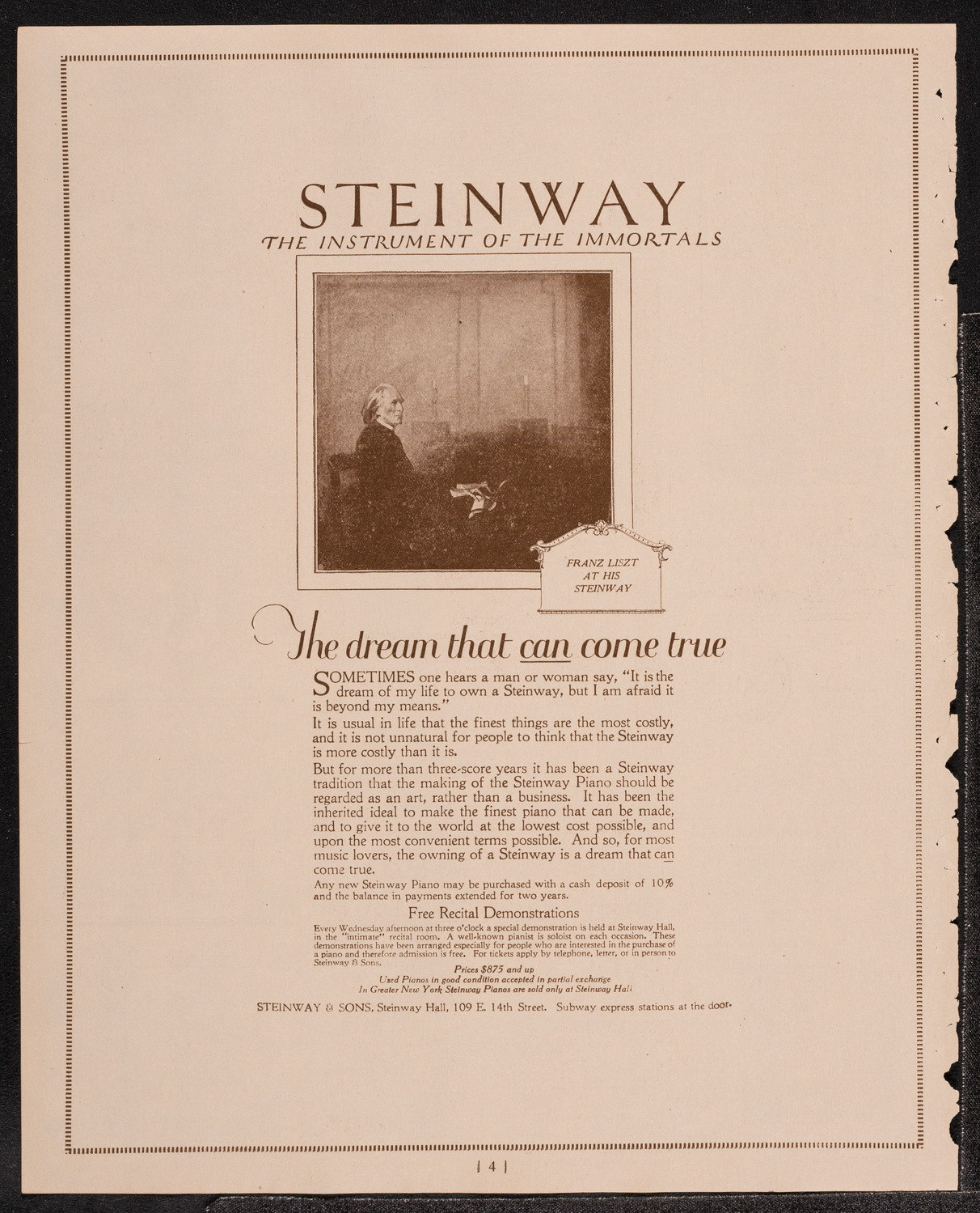 Reinald Werrenrath, Baritone, November 13, 1921, program page 4