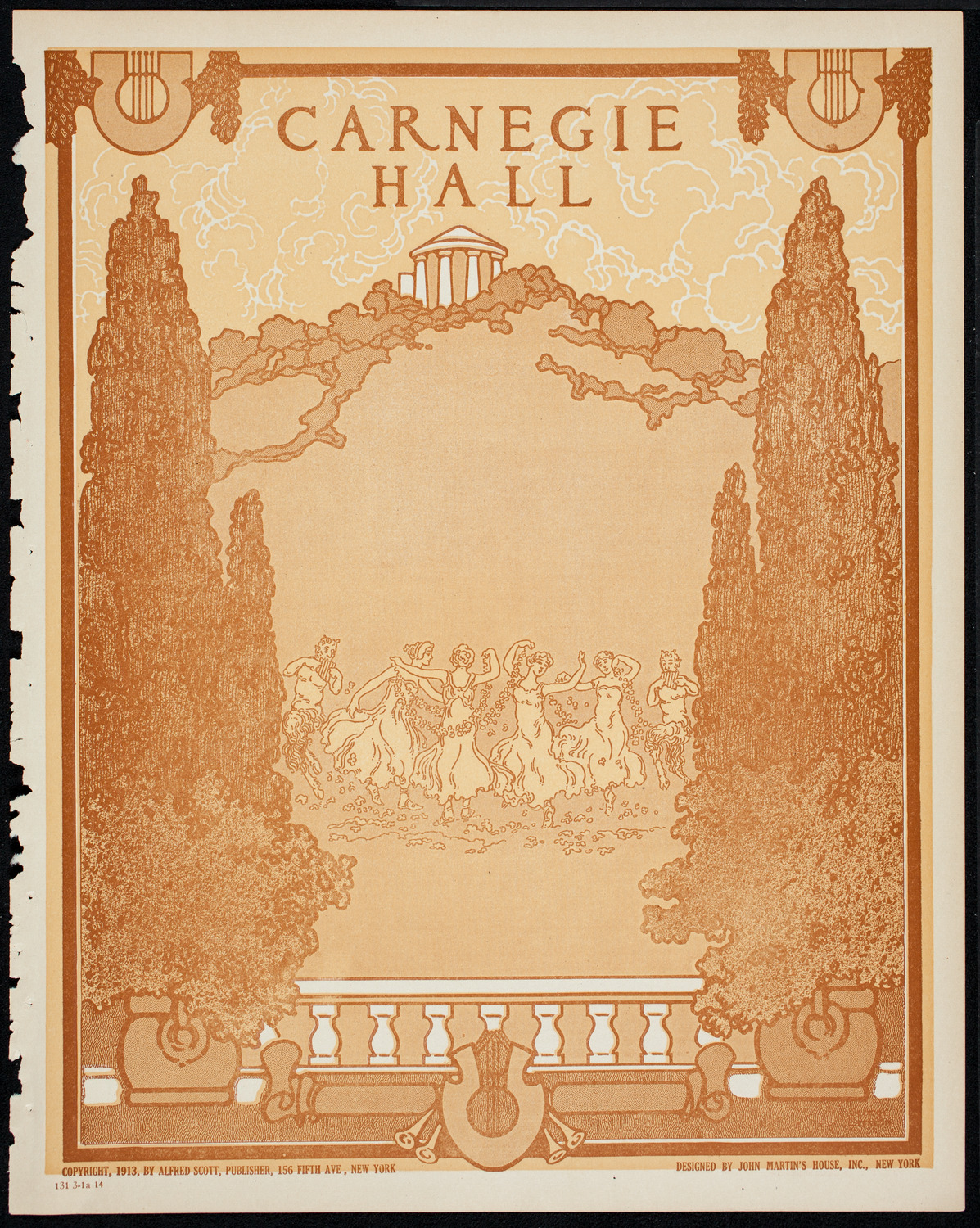 New York Philharmonic, March 1, 1914, program page 1