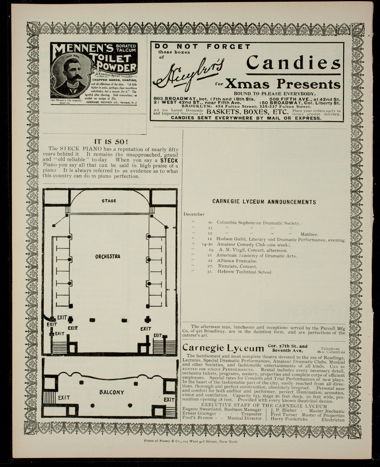 Columbia Sophomore Show, 1903, December 9, 1903, program page 4