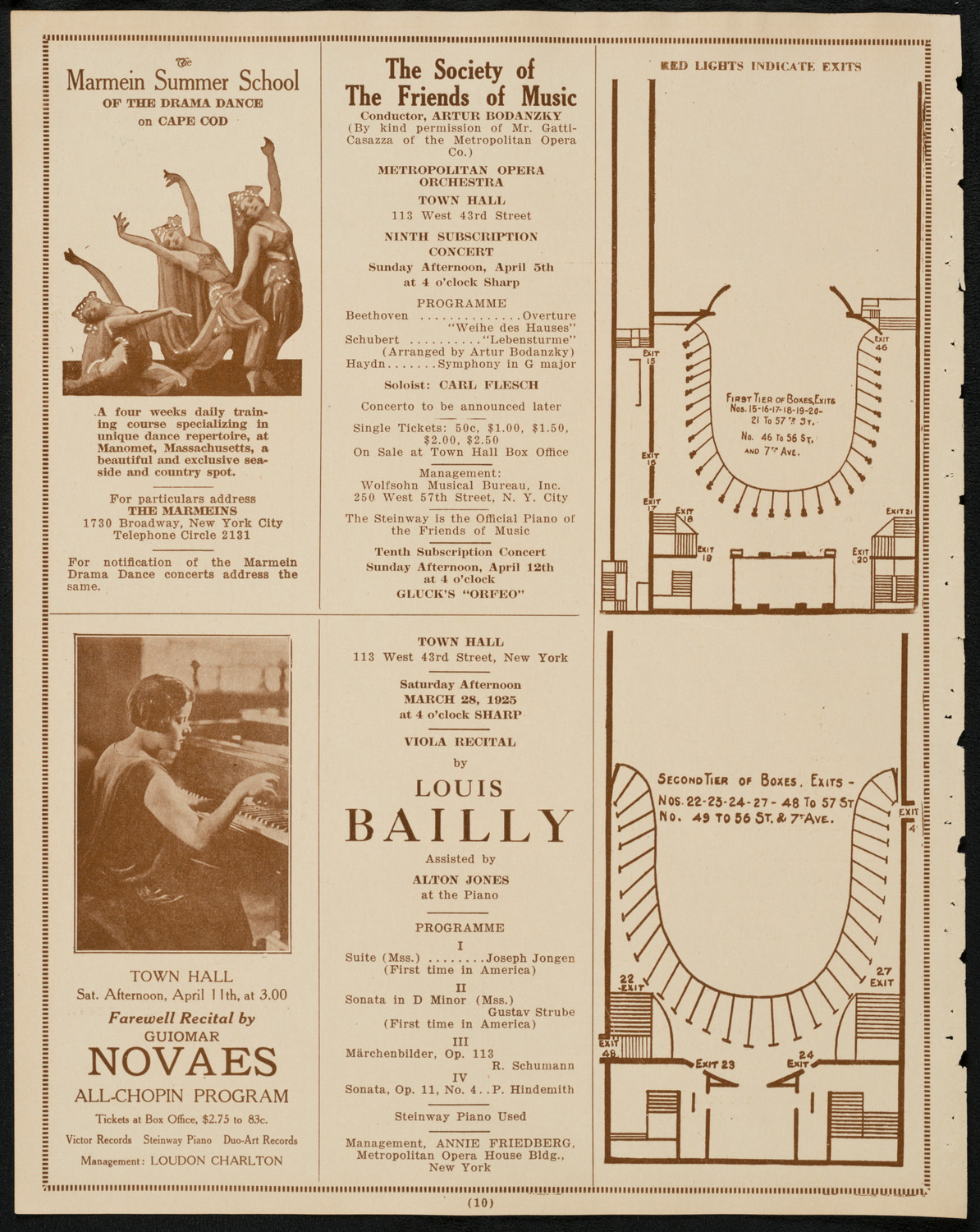 New York Philharmonic, March 26, 1925, program page 10