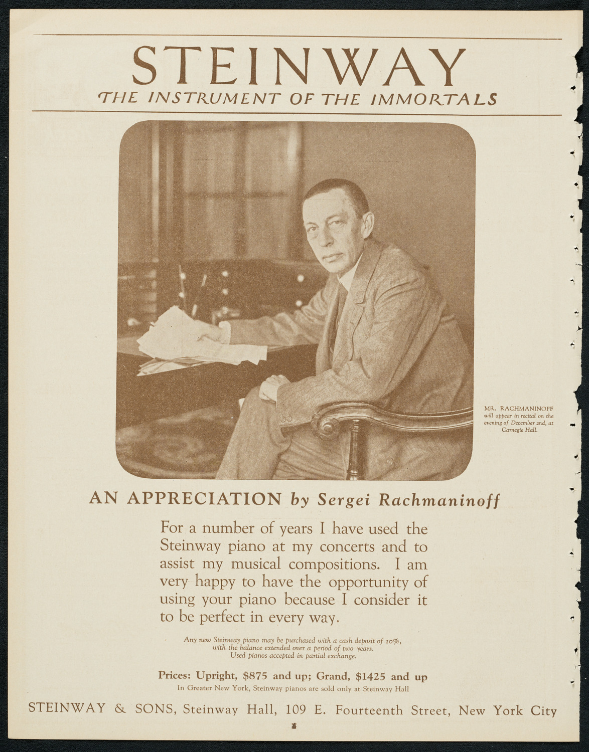 New York Philharmonic, December 1, 1923, program page 4