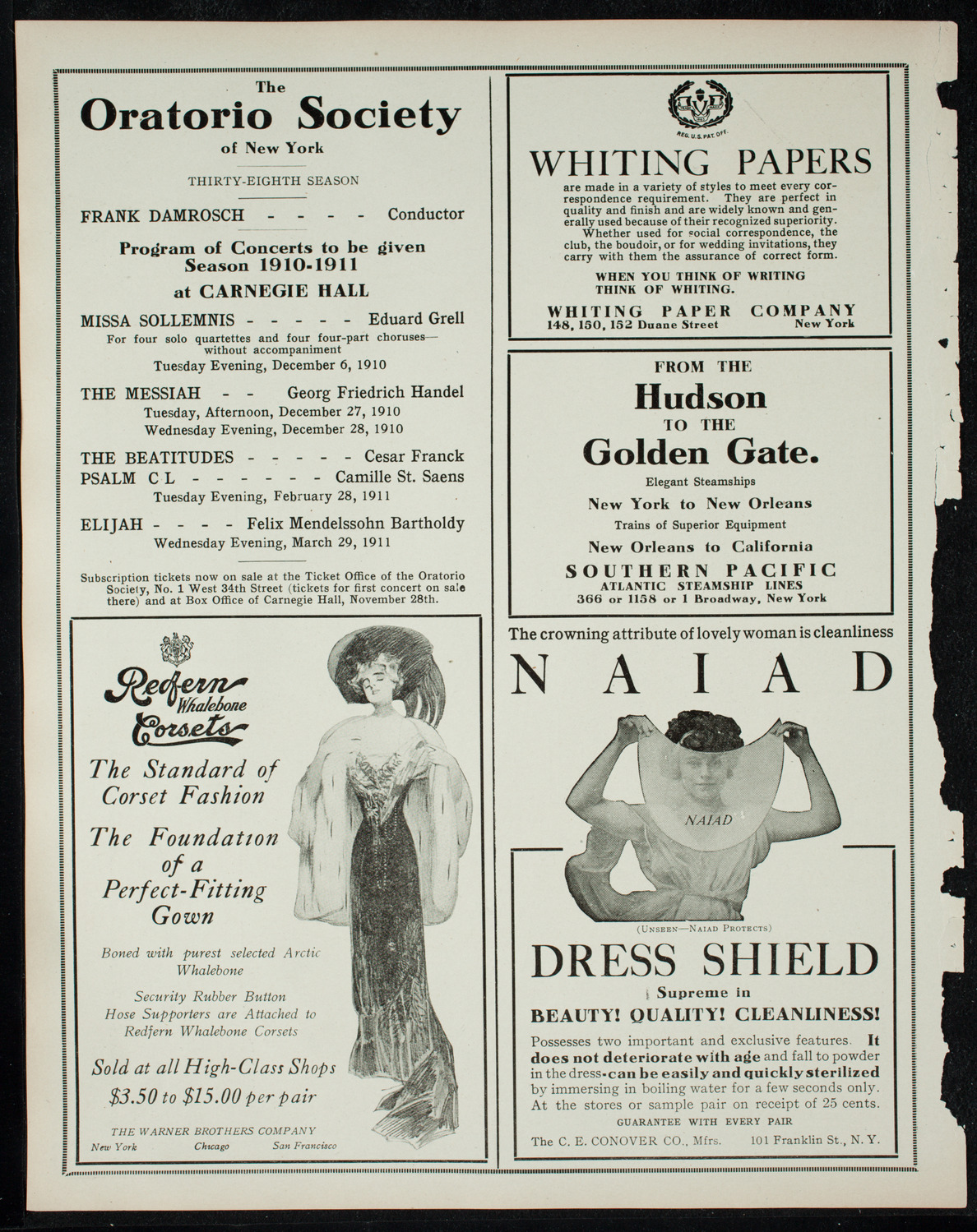 Glasgow Select Choir, November 25, 1910, program page 2