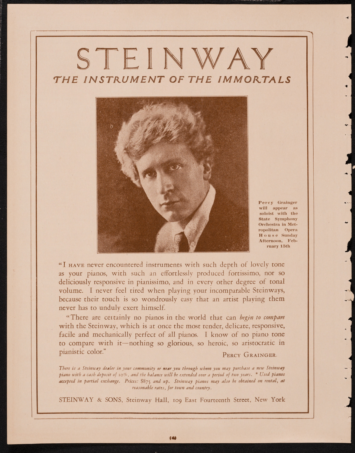 New York Philharmonic, February 14, 1925, program page 4