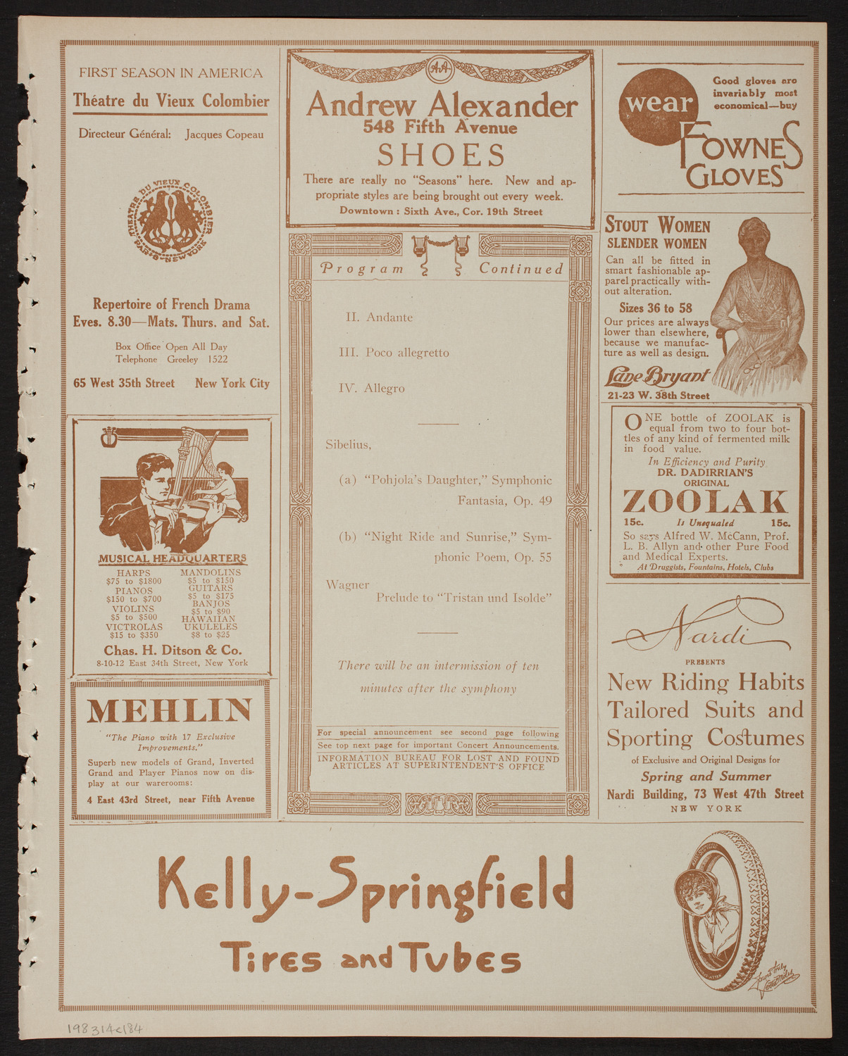 Boston Symphony Orchestra, March 14, 1918, program page 7