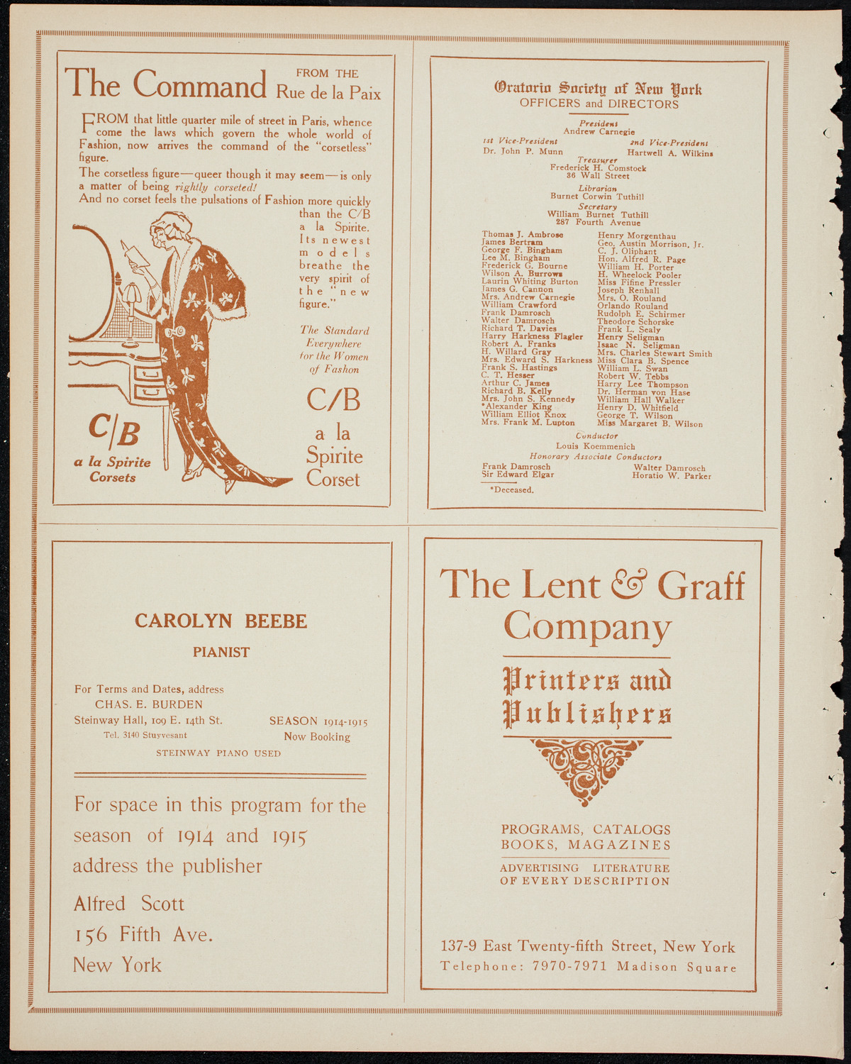 The Ellery Band, April 29, 1914, program page 8