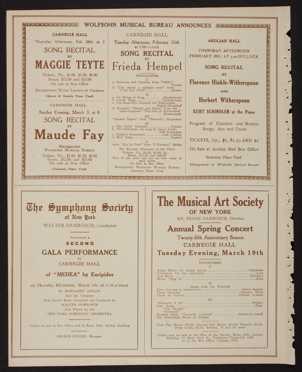 New York Symphony Orchestra, February 20, 1918, program page 8