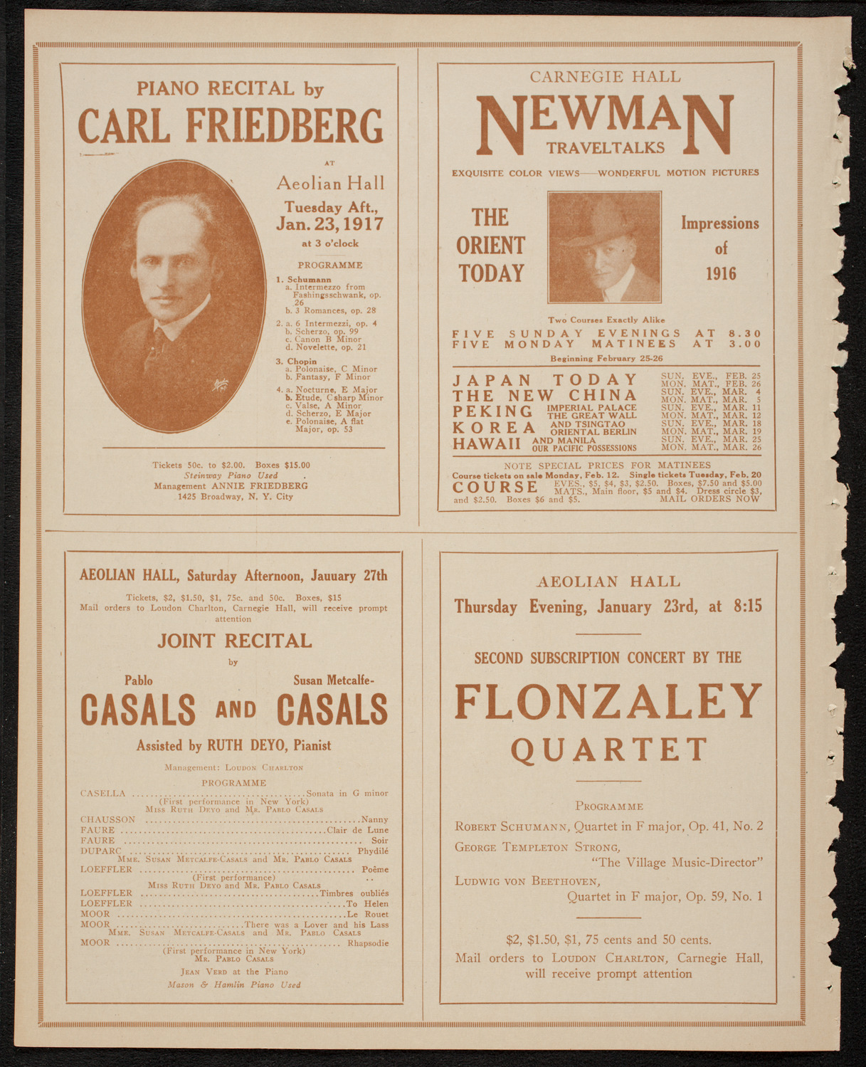 New York Philharmonic, January 21, 1917, program page 10