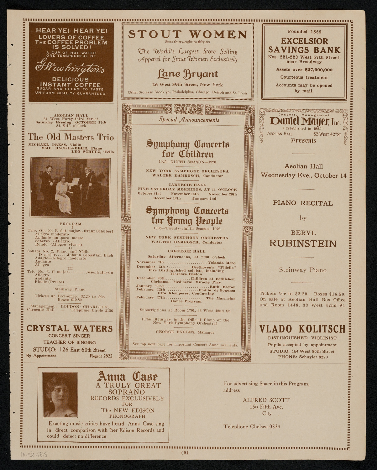 Maria Theresa, October 13, 1925, program page 9