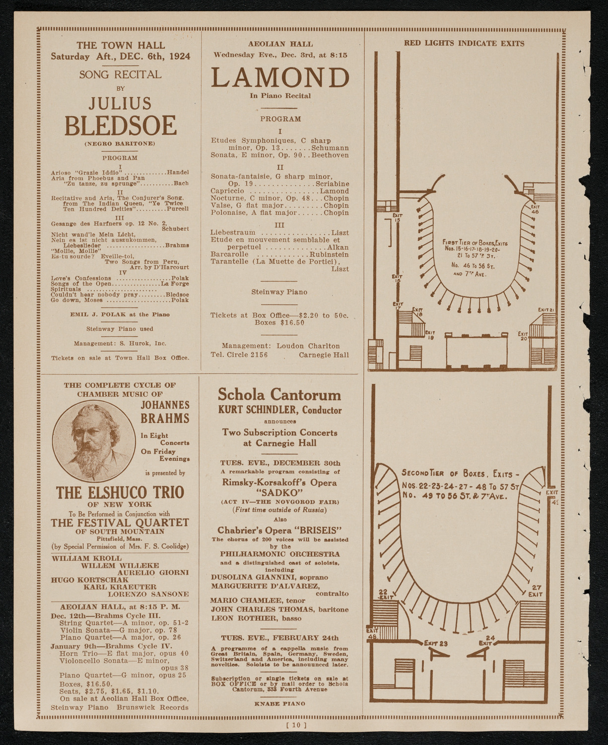 Philadelphia Orchestra, December 2, 1924, program page 10