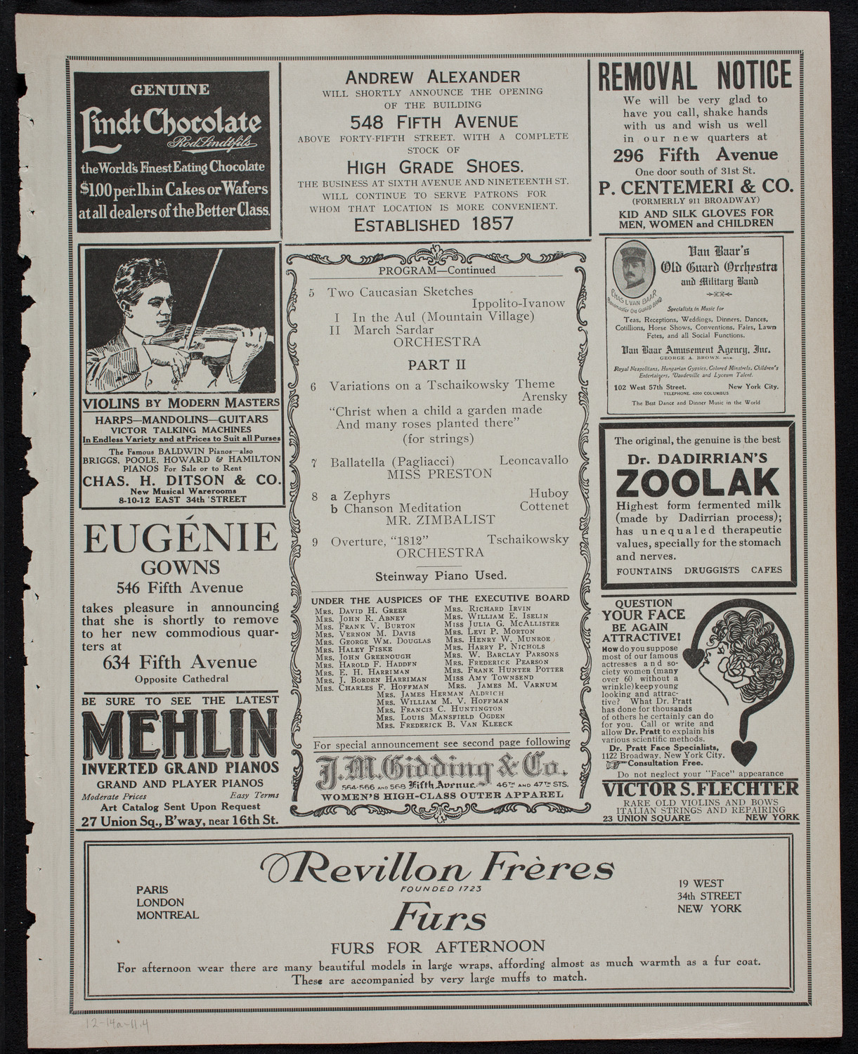 Christmas Concert: Diocesan Auxiliary of the Cathedral of St. John the Divine, December 14, 1911, program page 7