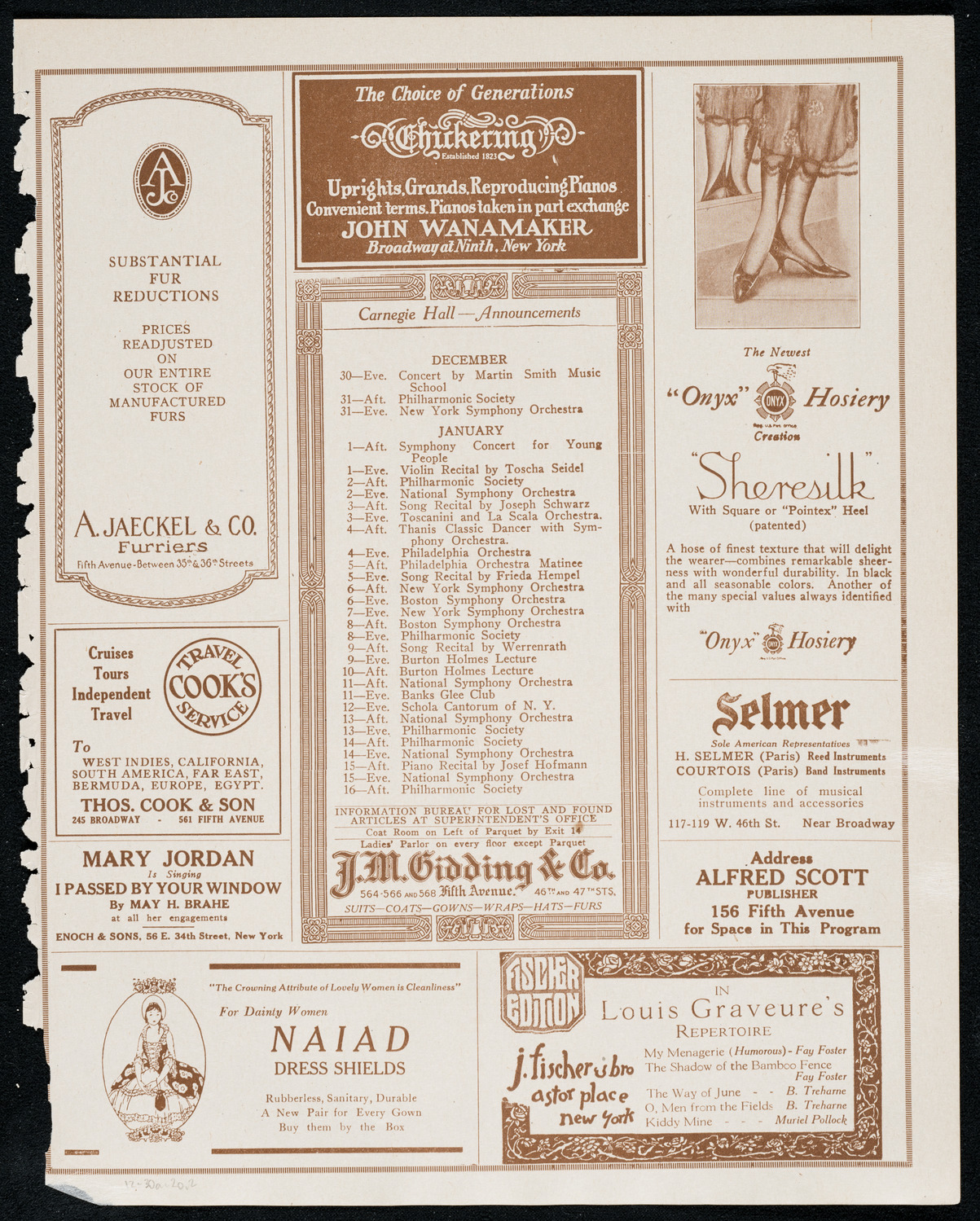 New York Symphony Orchestra, December 30, 1920, program page 3