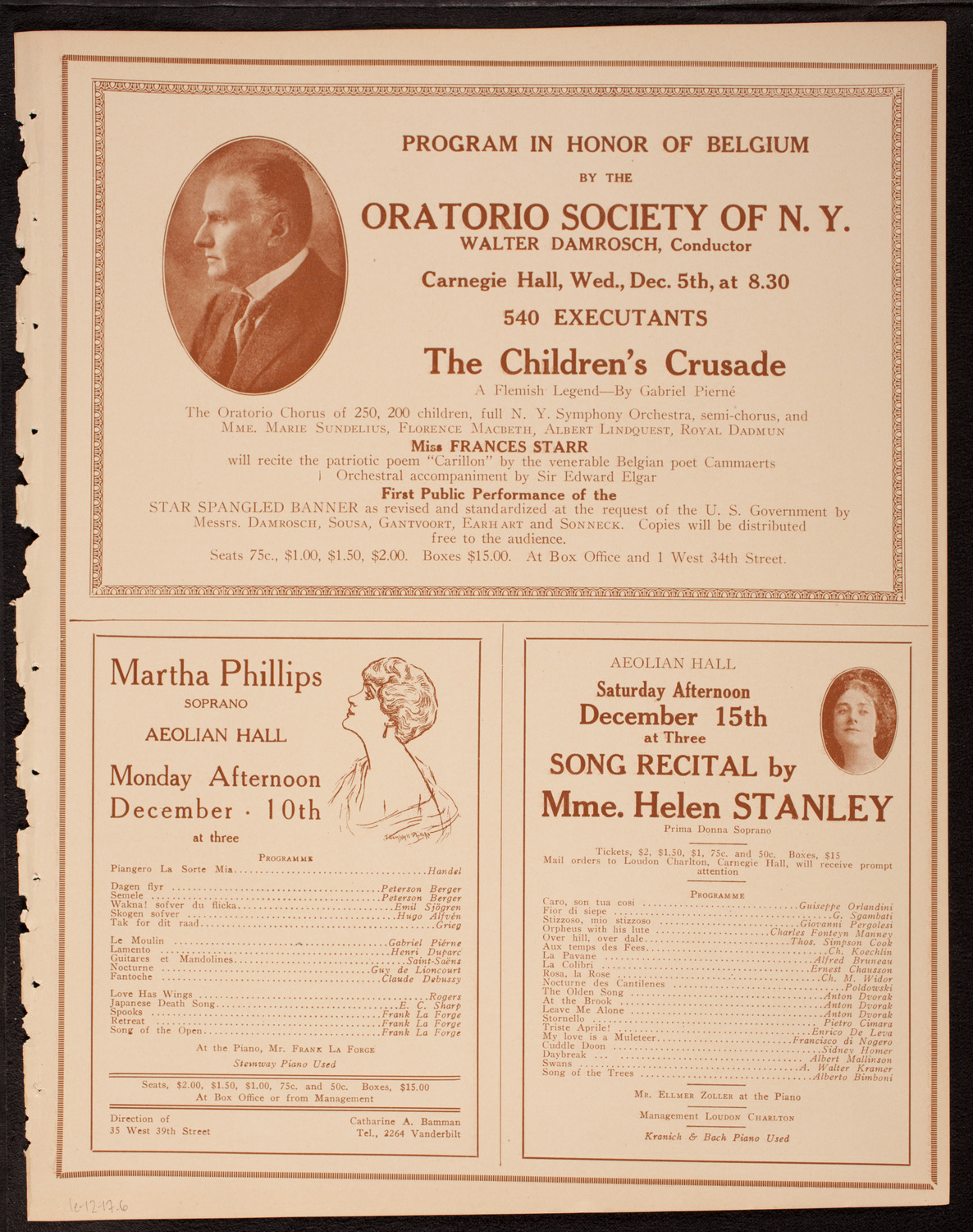 New York Symphony Orchestra, December 1, 1917, program page 11