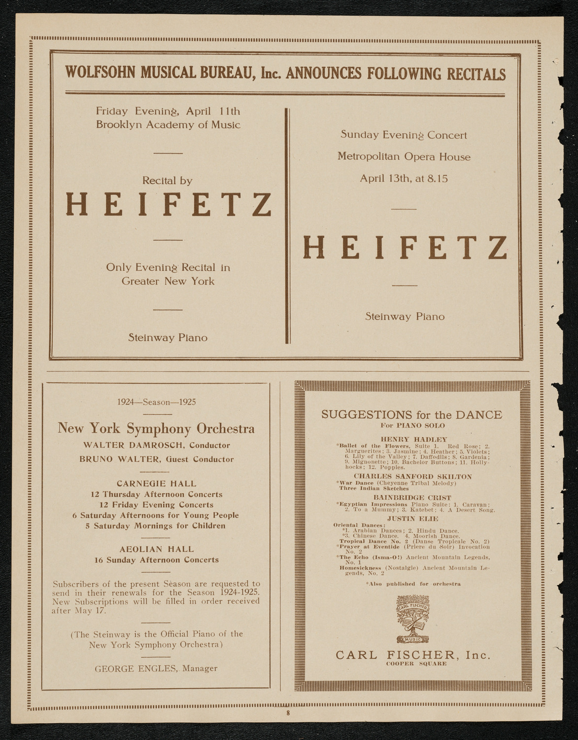 New York Banks' Glee Club, April 8, 1924, program page 8