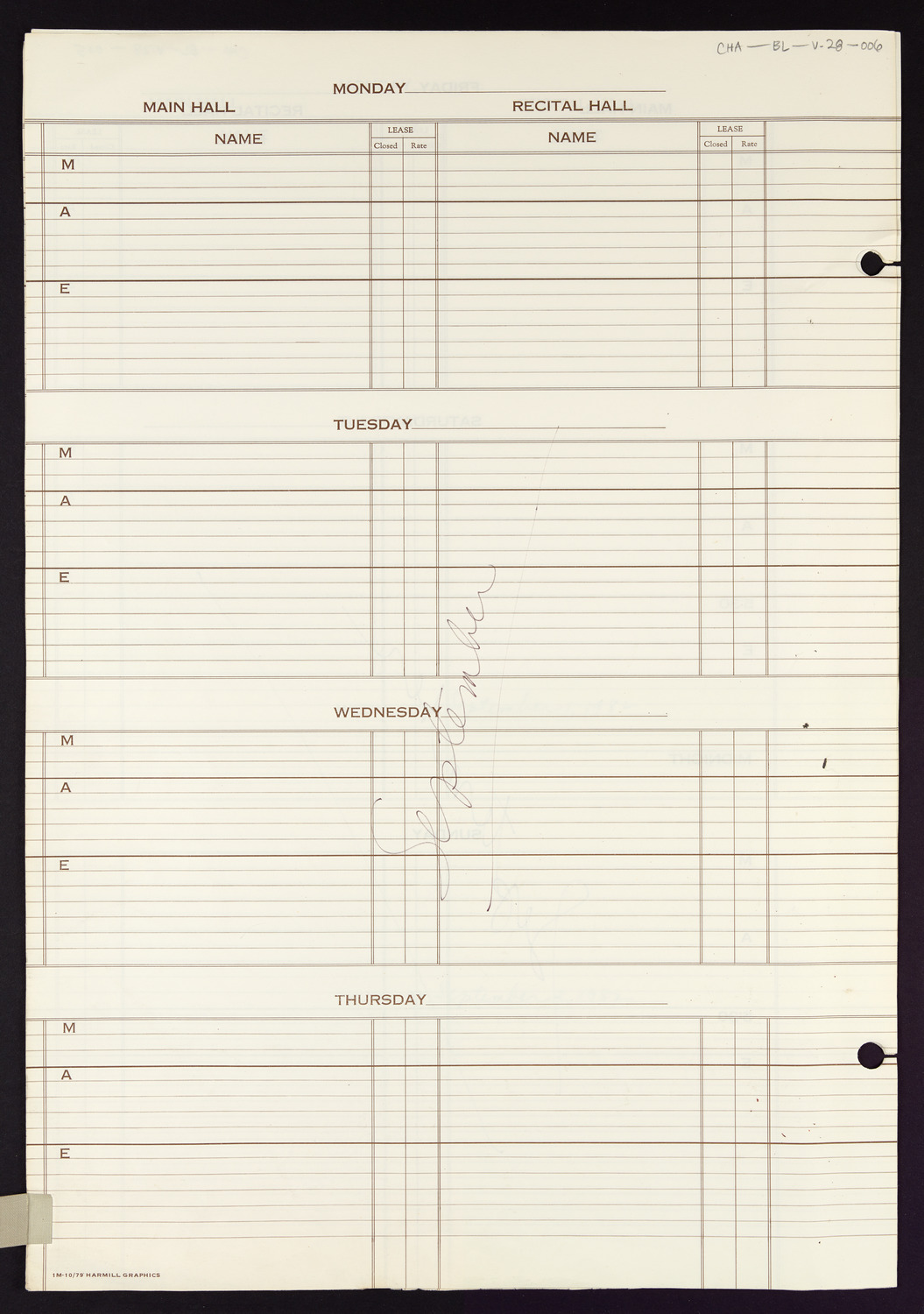 Carnegie Hall Booking Ledger, volume 28, page 6