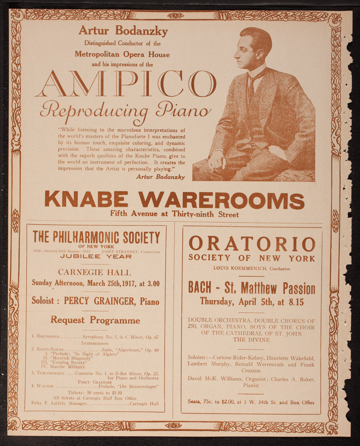 New York Philharmonic, March 23, 1917, program page 12