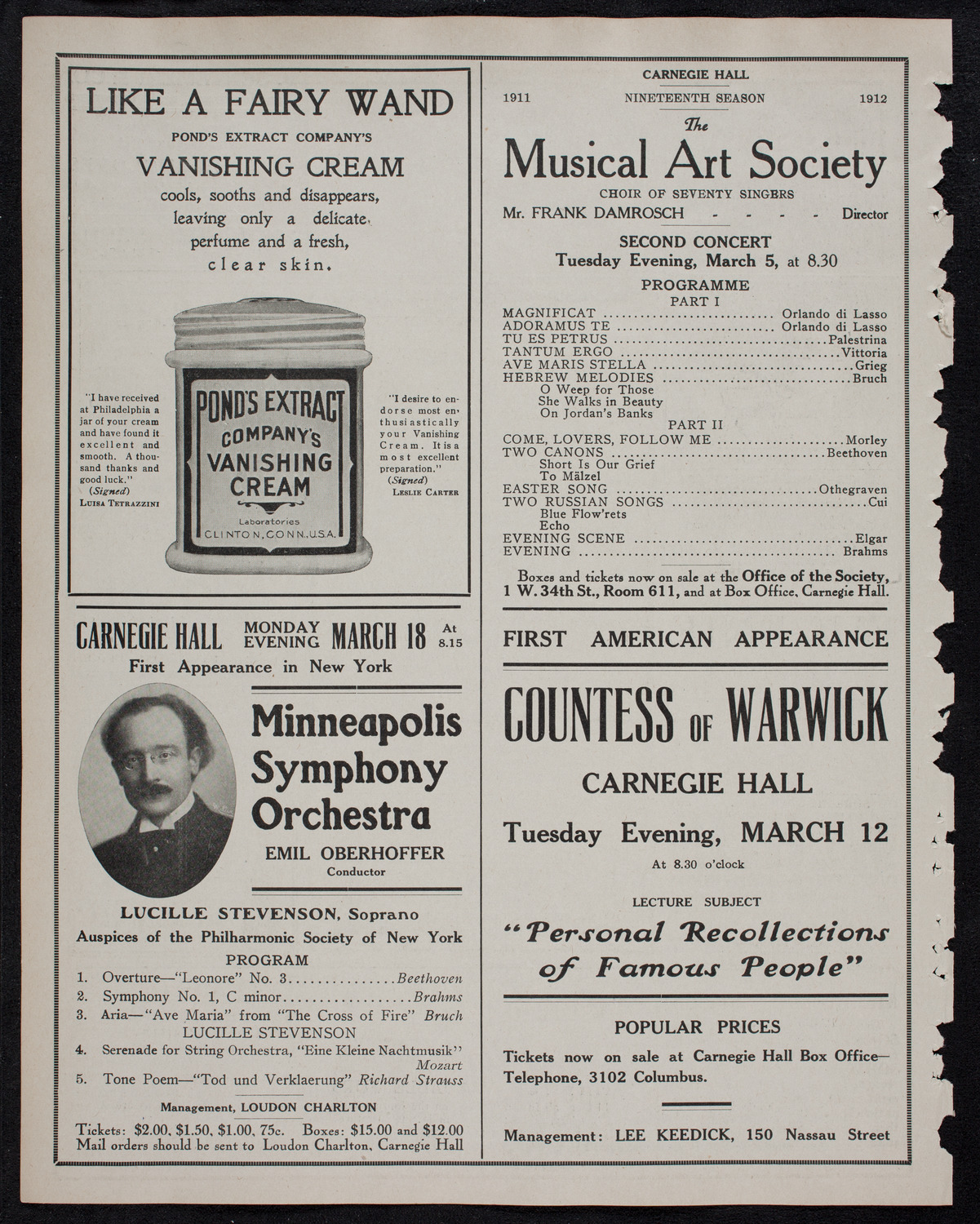 Newman Traveltalks: Ireland, March 3, 1912, program page 8