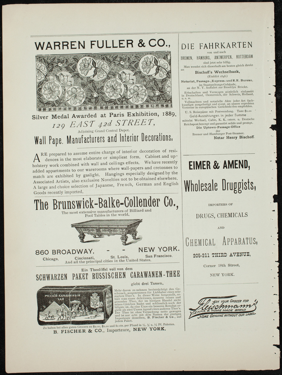 Benefit: German Hospital and Dispensary, January 21, 1892, program page 10