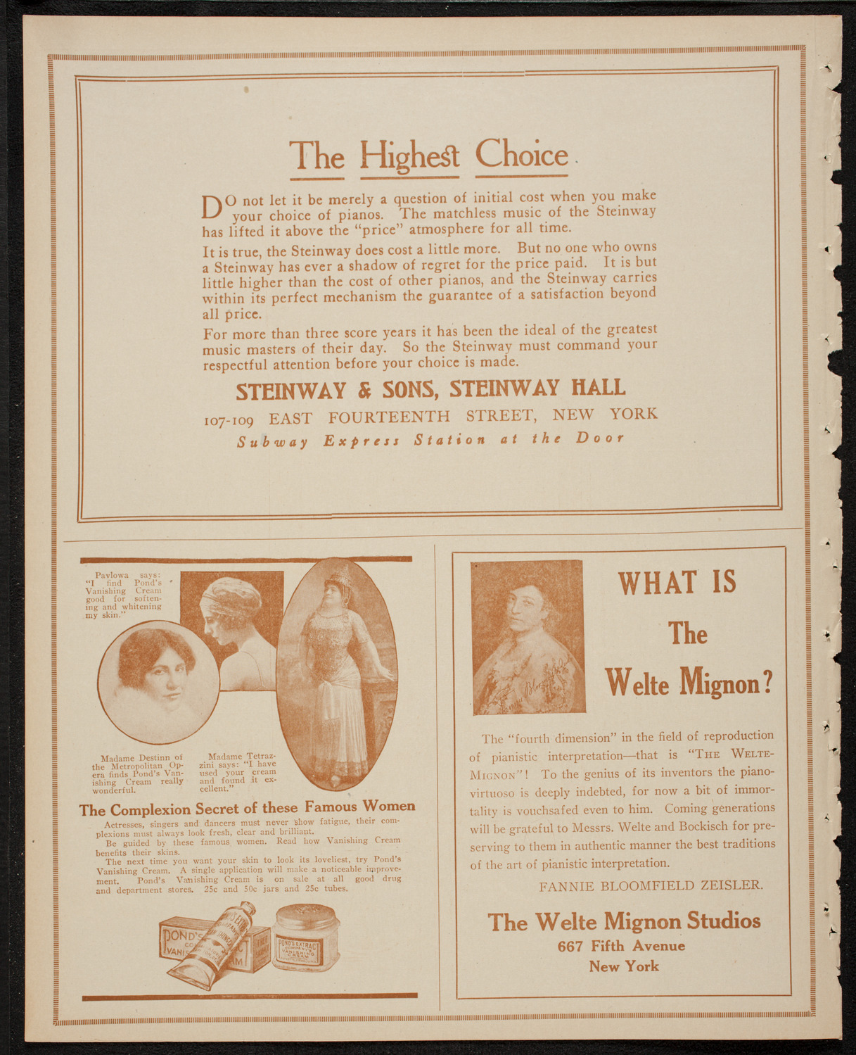 New York Philharmonic, January 17, 1917, program page 4