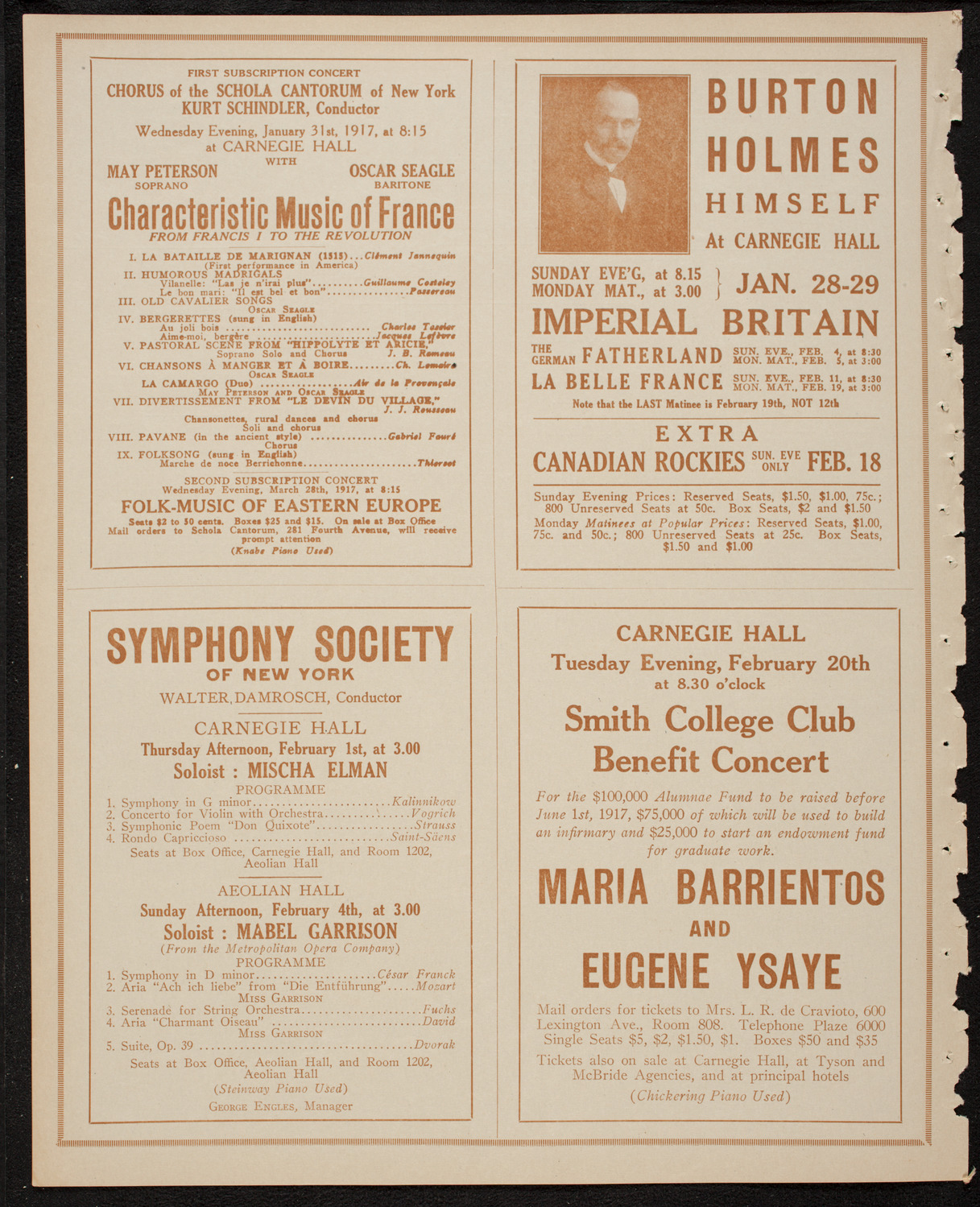 New York Philharmonic, January 28, 1917, program page 8