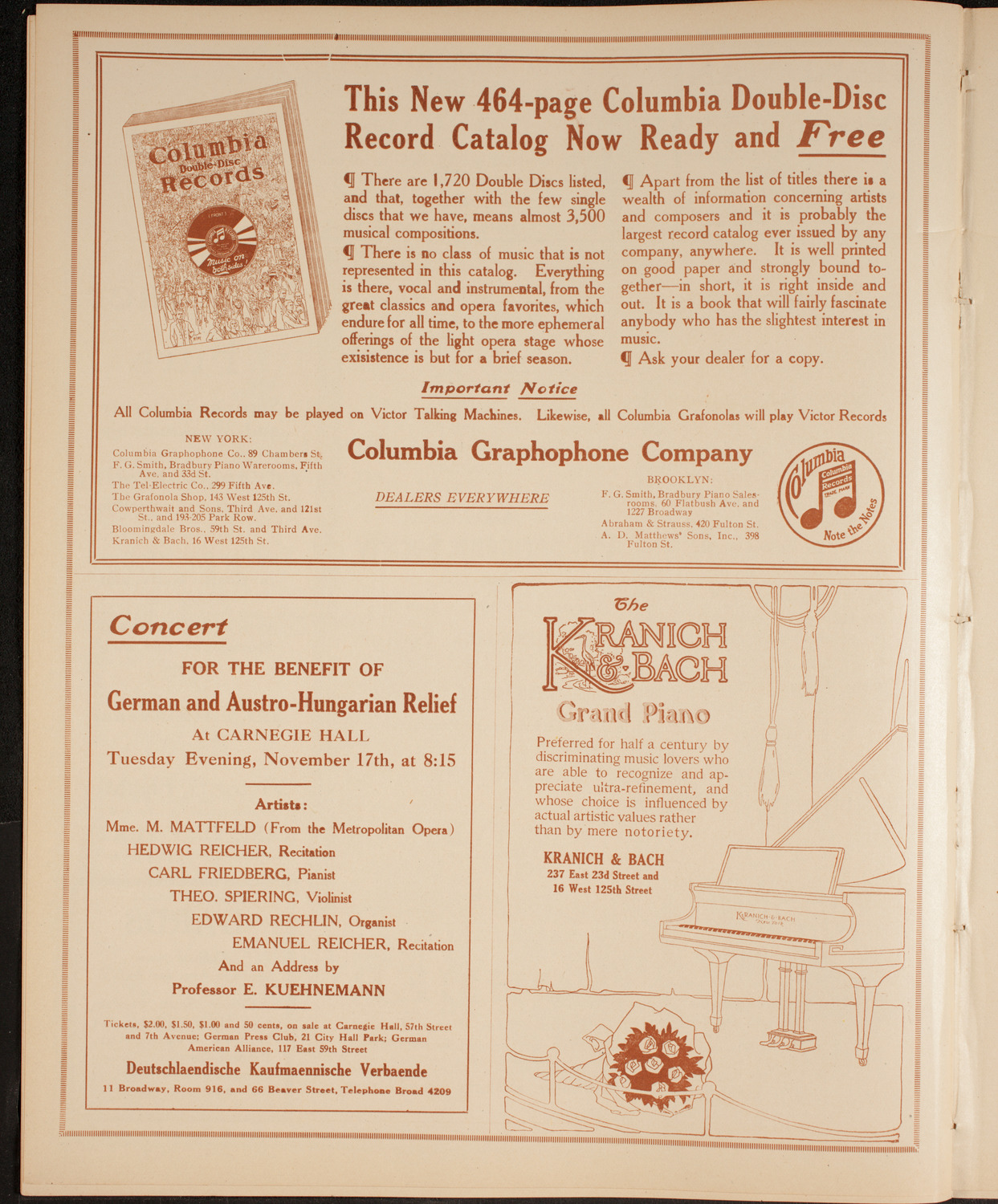 New York Philharmonic, November 13, 1914, program page 6