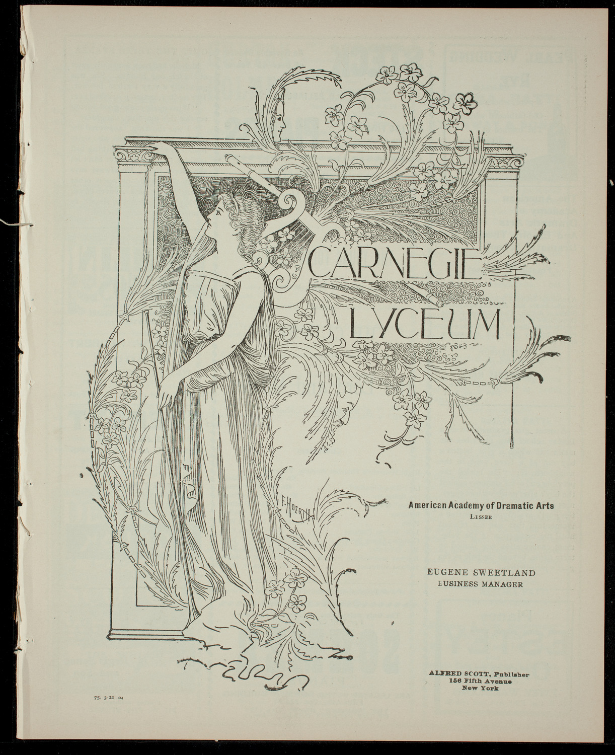 Young Folk's League of the YWHA presents "The Climbers", March 21, 1904, program page 1