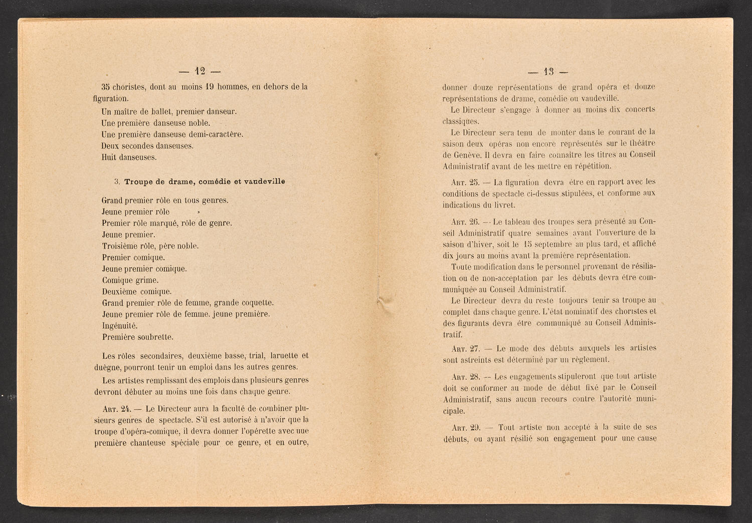 Convention et Cahier de Charges pour l'exploitation du Theatre de Genève (1891-1892), page 7 of 13