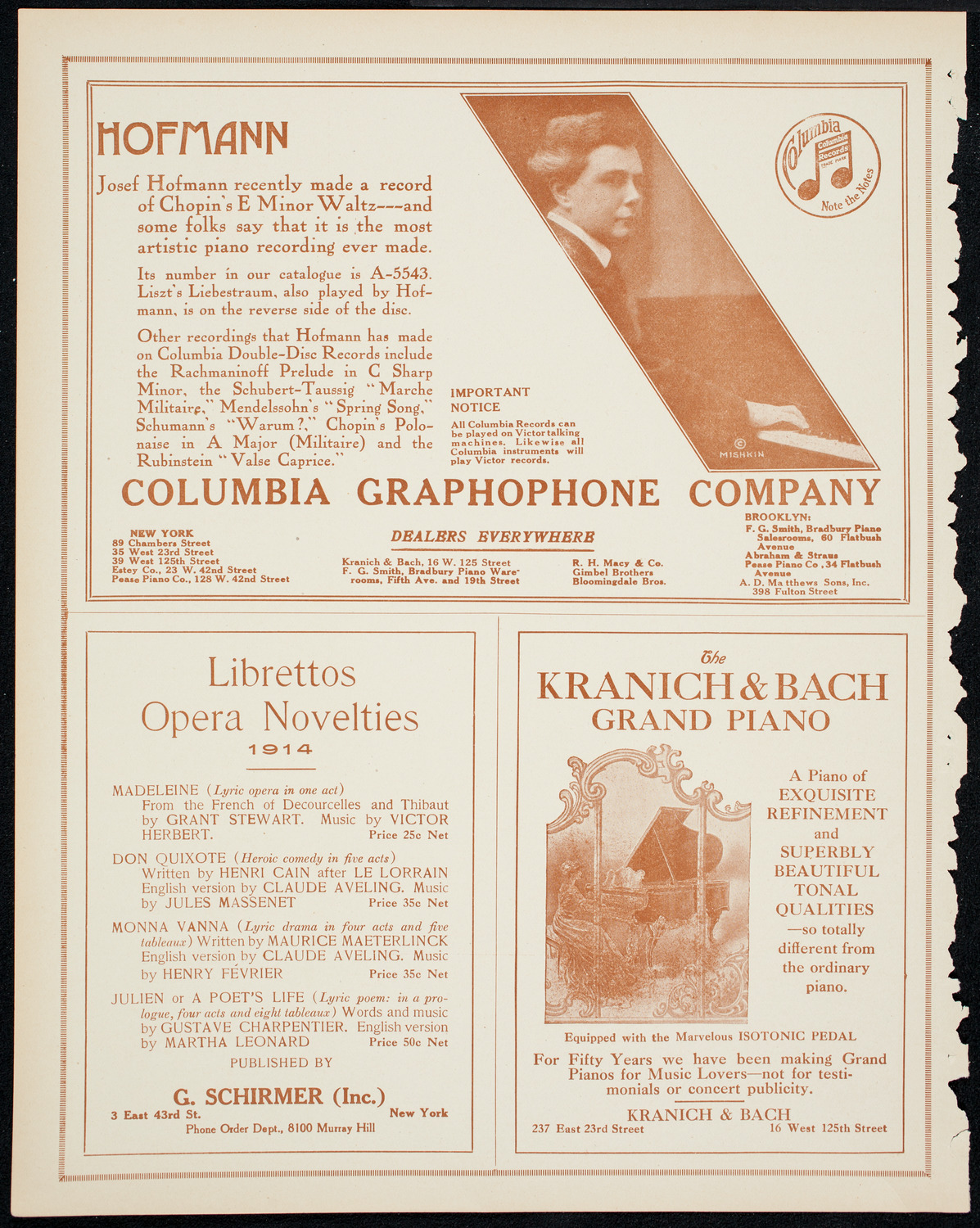 New York Philharmonic, March 6, 1914, program page 6