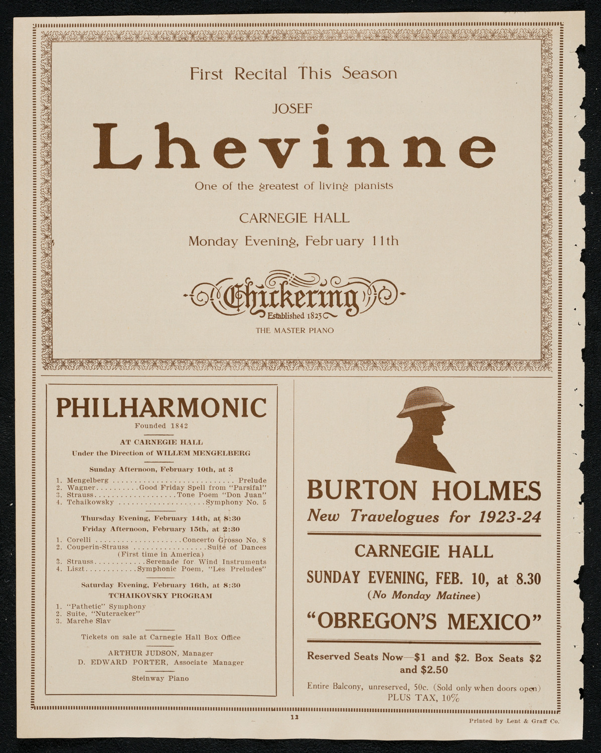 New York Philharmonic, February 7, 1924, program page 12