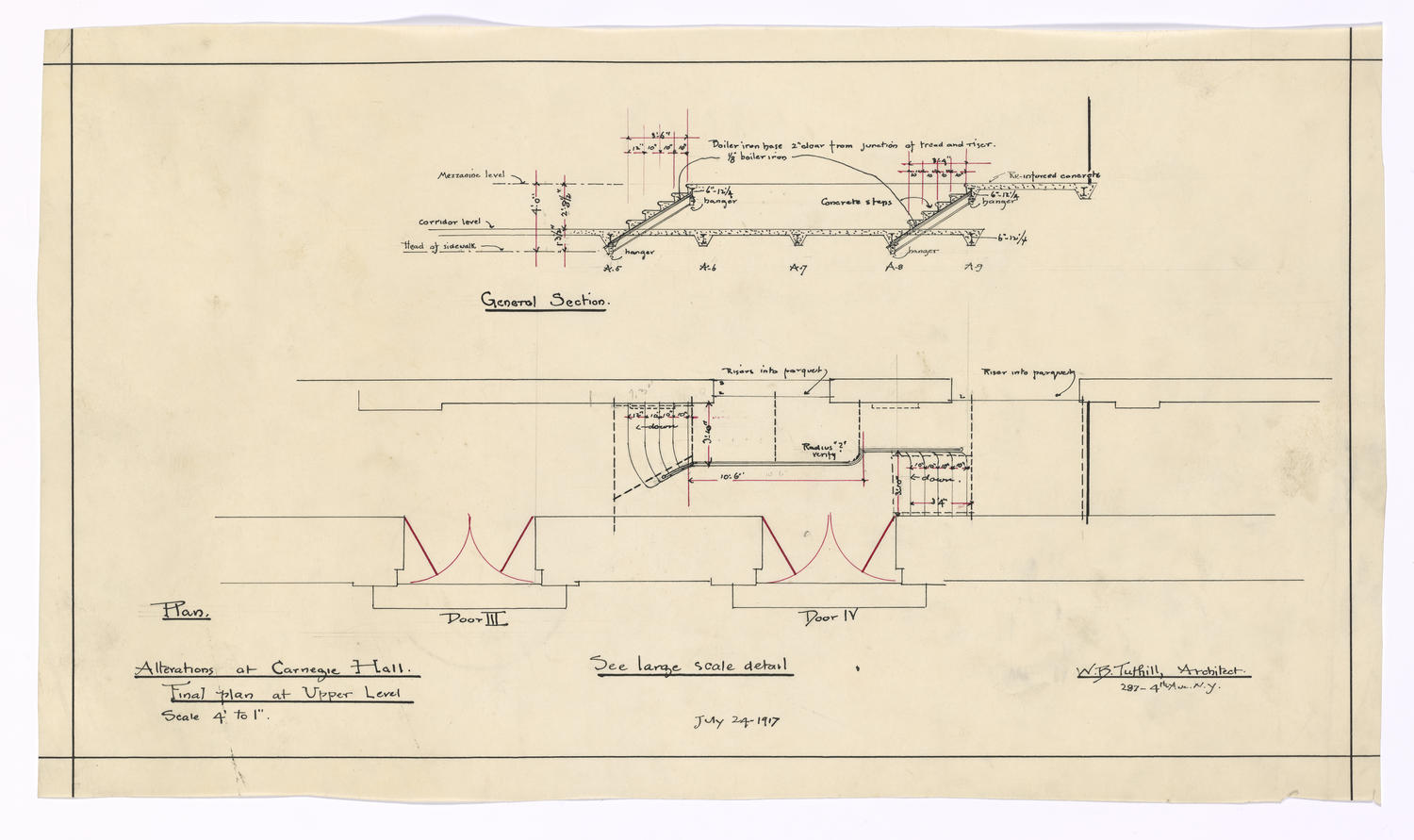 Final plan at upper level, July 24, 1917