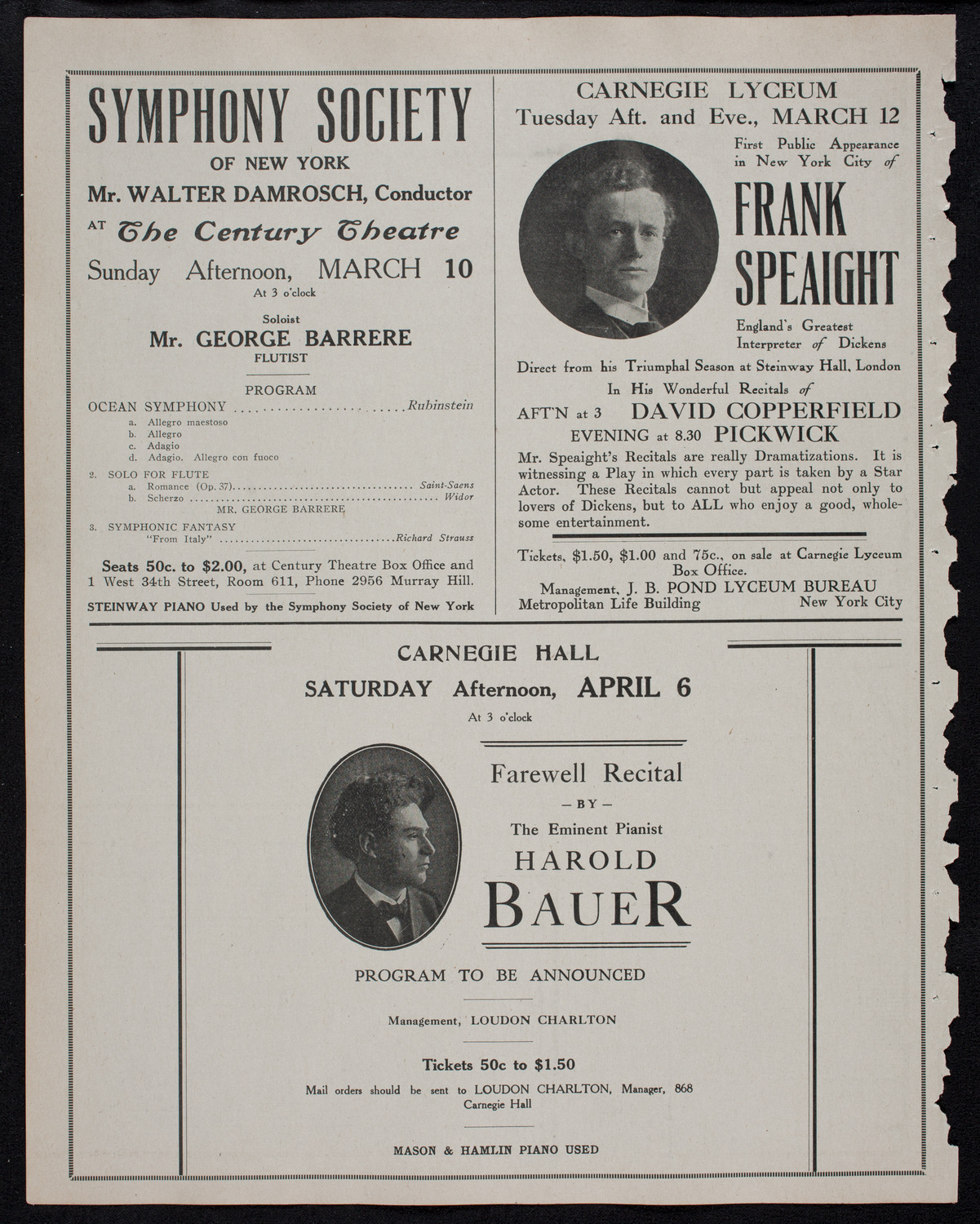 New York Philharmonic, March 7, 1912, program page 10